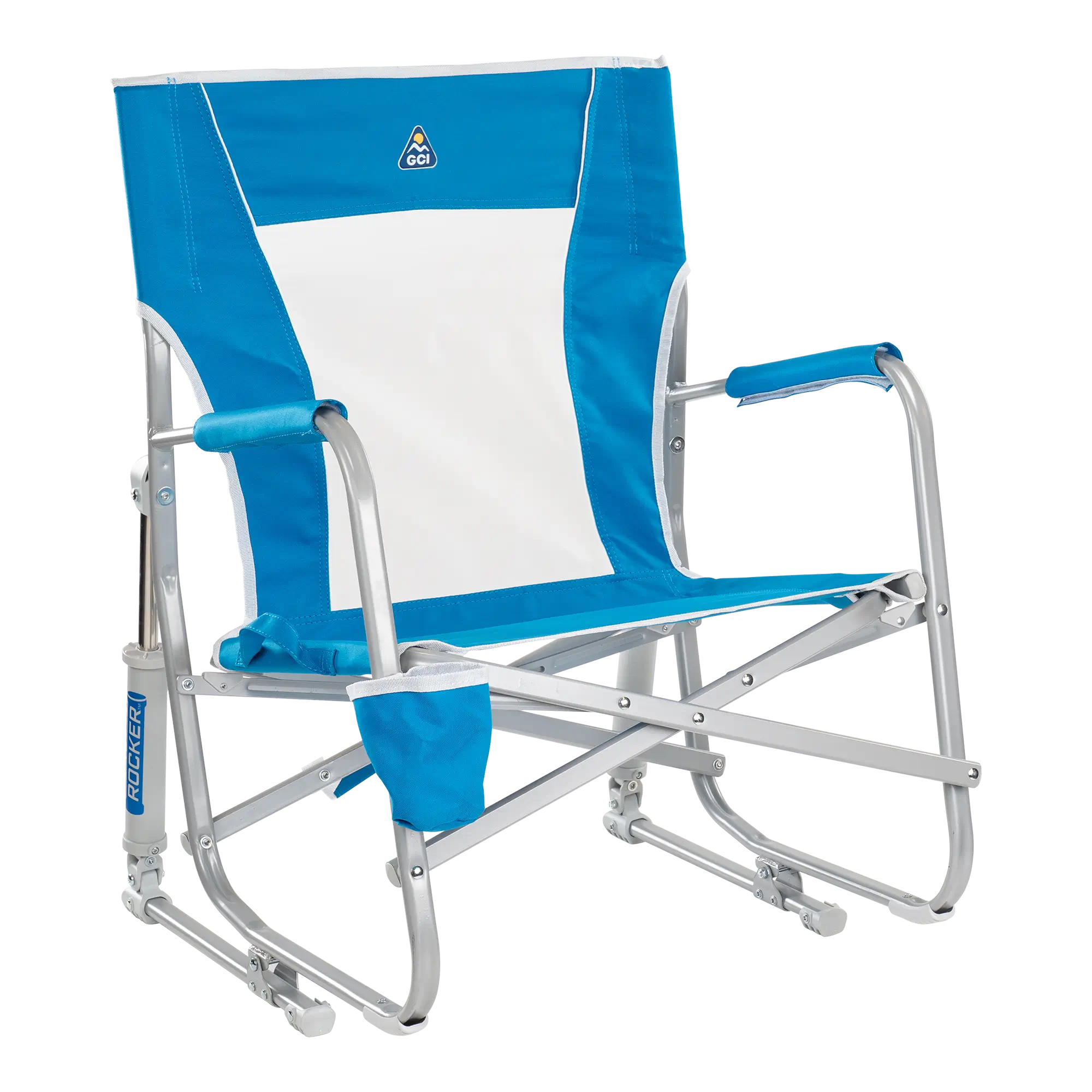 Heavy-Duty Freestyle Beach Rocker - Choice 712 - Freestyle Rocker Portable Outdoor Folding Chair - Saybrook Blue