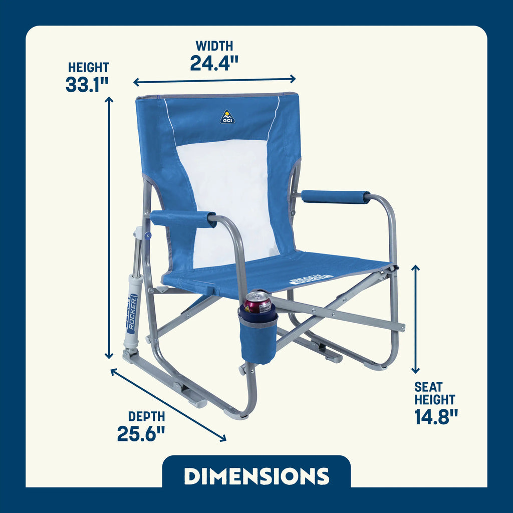 Luxury Camp Beach Rocker Bundle - Choice 773 - Patented Spring-Action Rocking Chair for Camping Detail