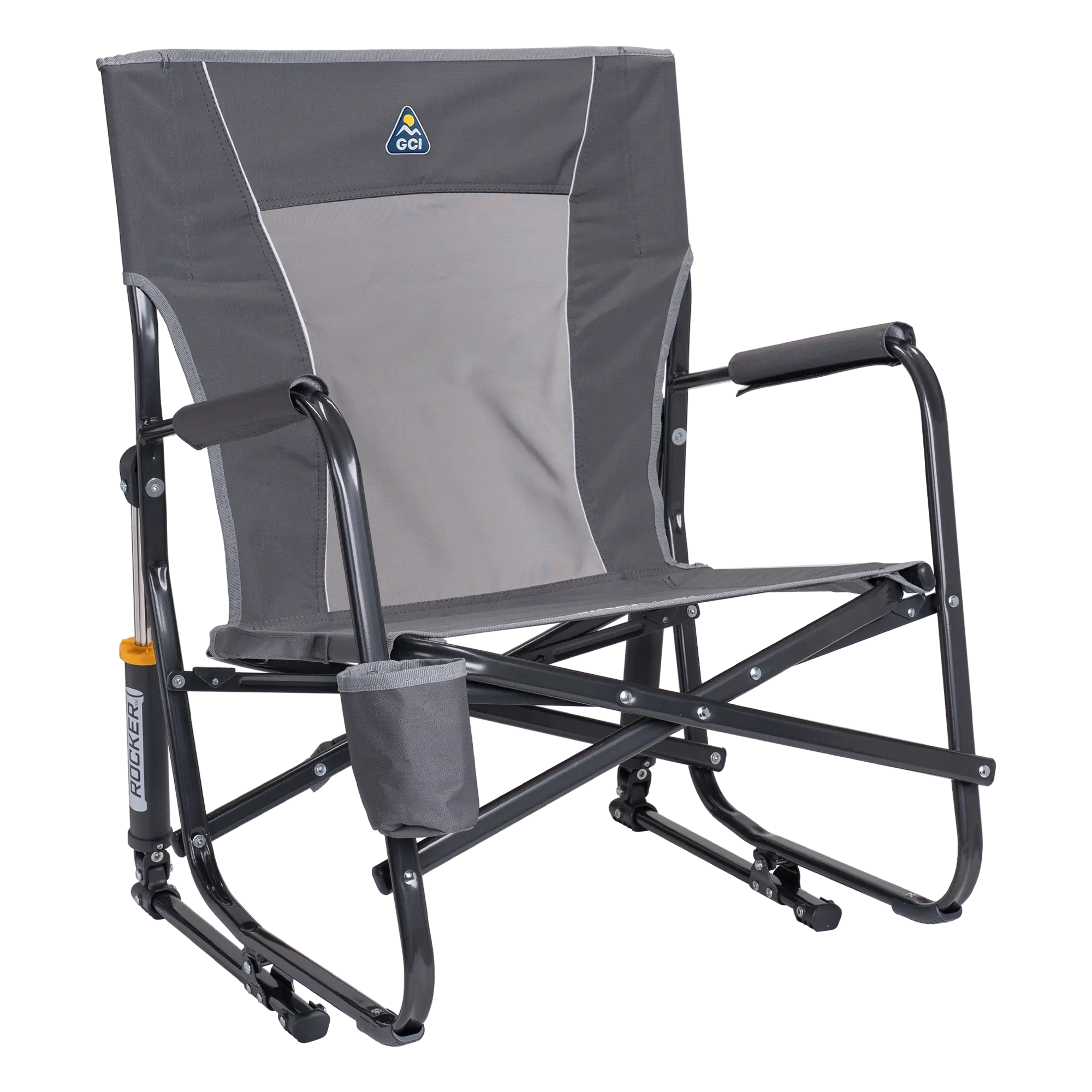 Premium All-Weather FirePit Rocker - Choice 737 - RoadTrip Rocker Smooth Motion Camp Chair - Pewter