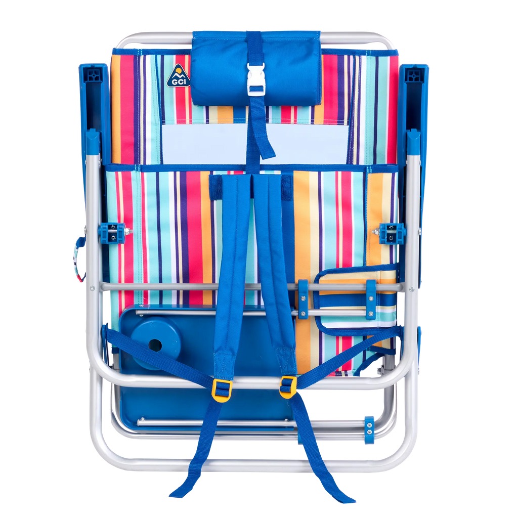 Backpack Travel Big Surf with Slide Table - Choice 334 - Multi-Position Outdoor Beach Chair with Pillow Detail