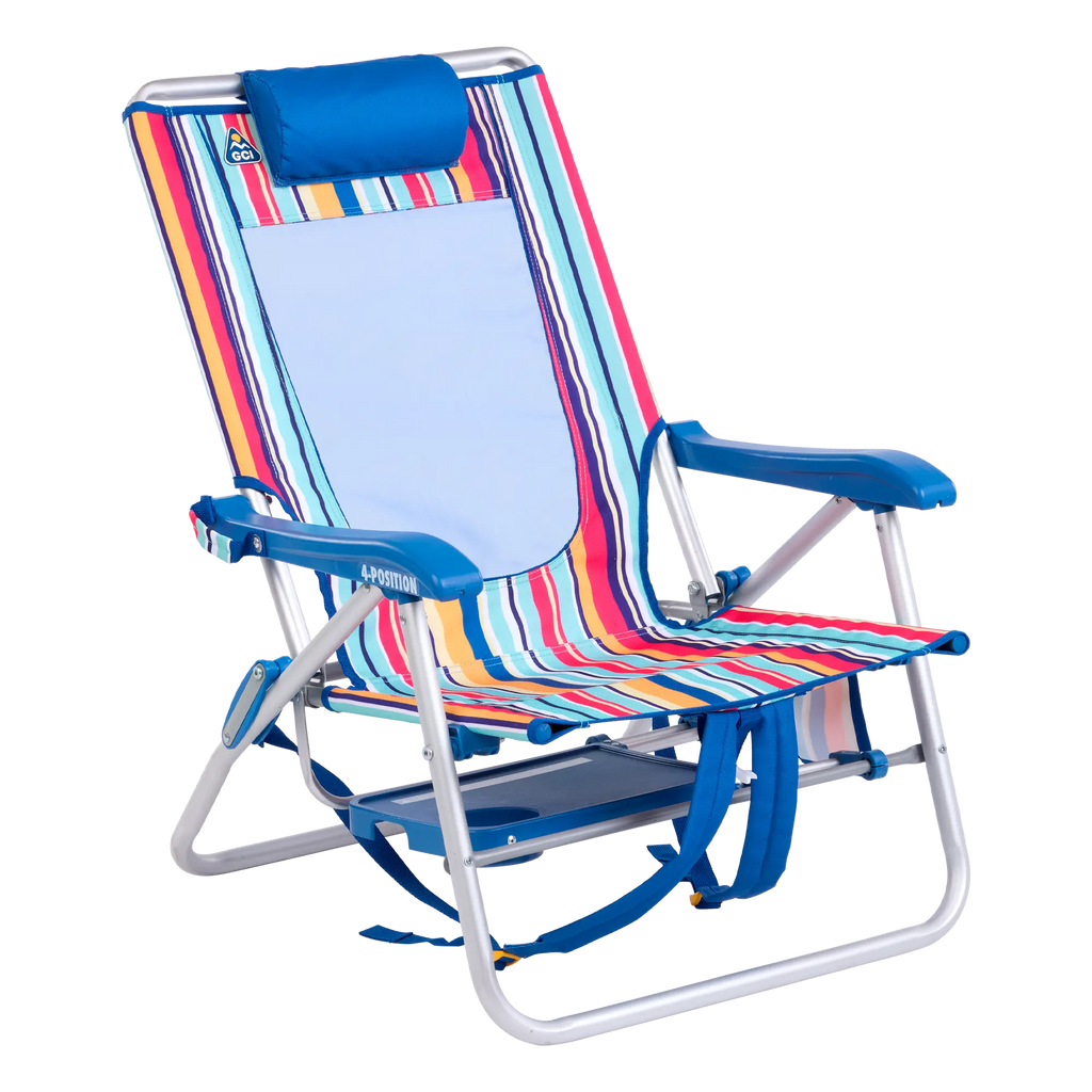 Backpack Travel Big Surf with Slide Table - Choice 334 - Multi-Position Outdoor Beach Chair with Pillow Detail