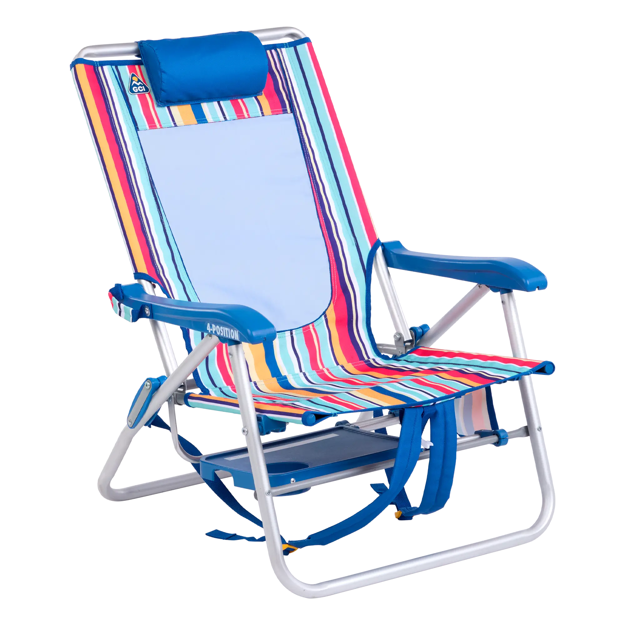 Backpack Travel Big Surf with Slide Table - Choice 334 - Multi-Position Outdoor Beach Chair with Pillow Detail
