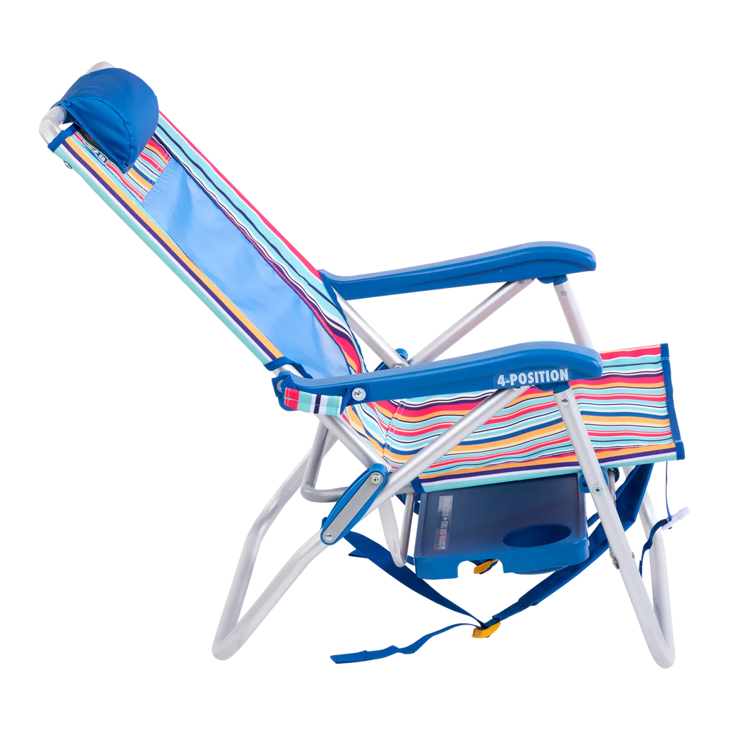 Backpack Travel Big Surf with Slide Table - Choice 334 - Multi-Position Outdoor Beach Chair with Pillow Detail