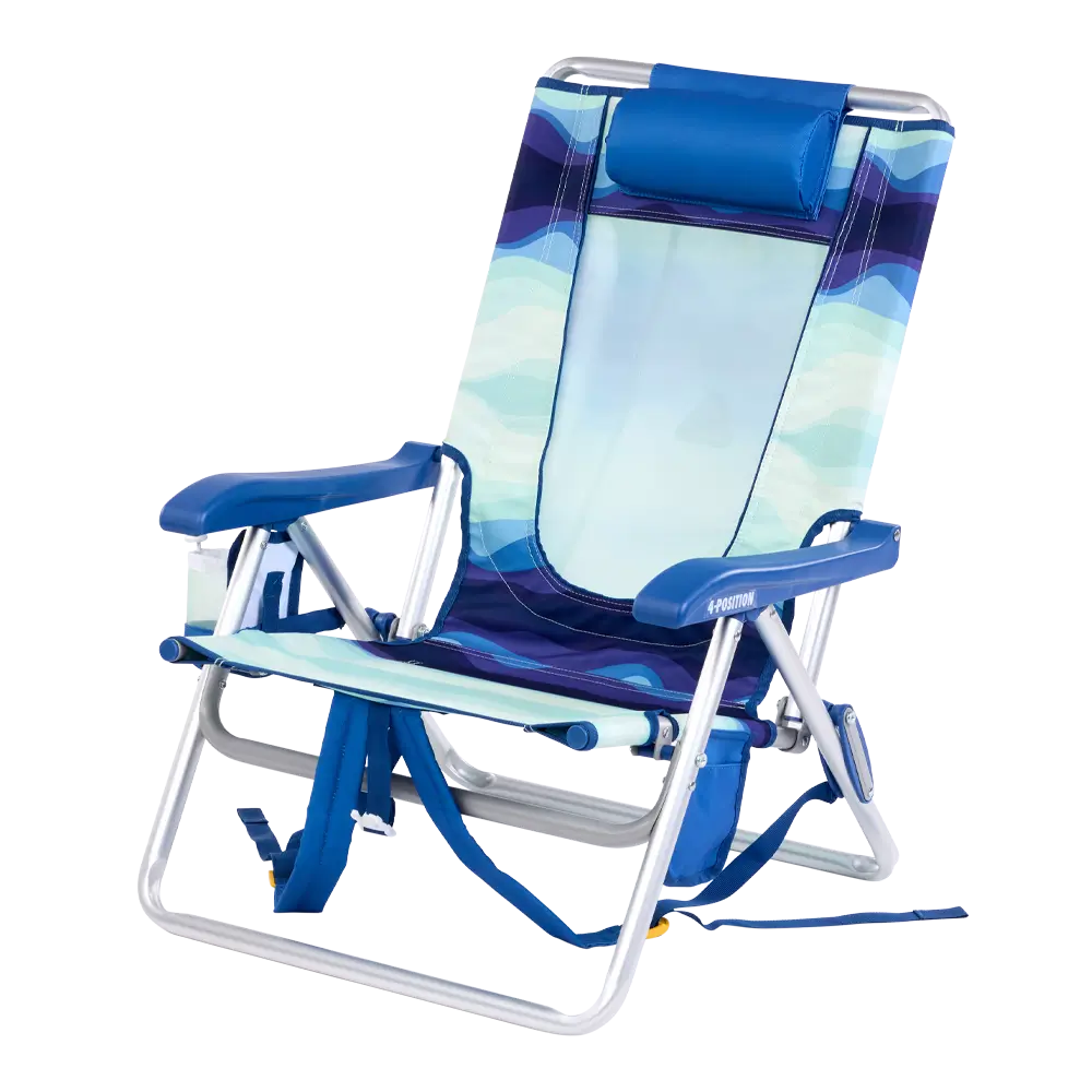 Rust-Resistant Aluminum Backpack Beach Chair - Choice 709 - Portable Heavy-Duty Low Boy Chair for Ocean Side Detail