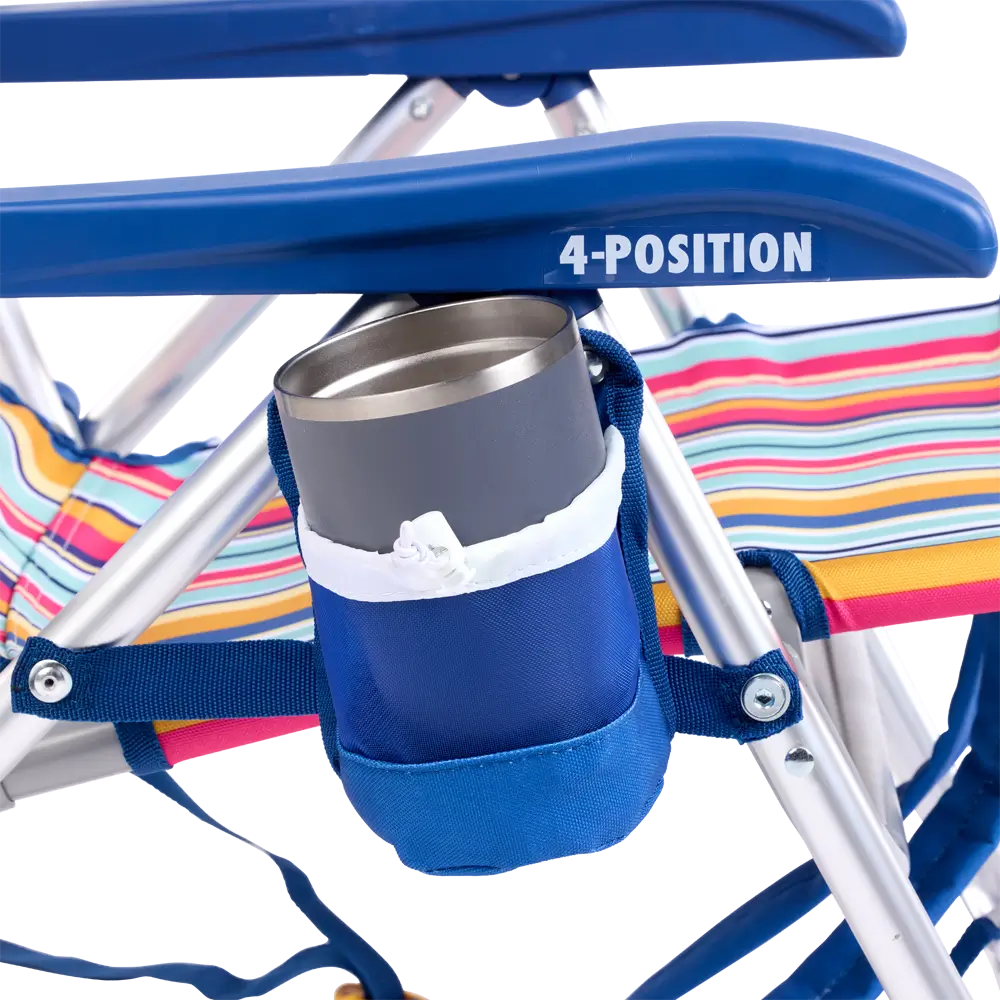Rust-Resistant Aluminum Backpack Beach Chair - Choice 709 - Portable Heavy-Duty Low Boy Chair for Ocean Side Detail