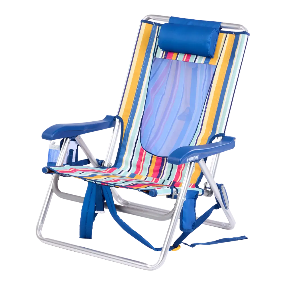 Rust-Resistant Aluminum Backpack Beach Chair - Choice 709 - Portable Heavy-Duty Low Boy Chair for Ocean Side Detail