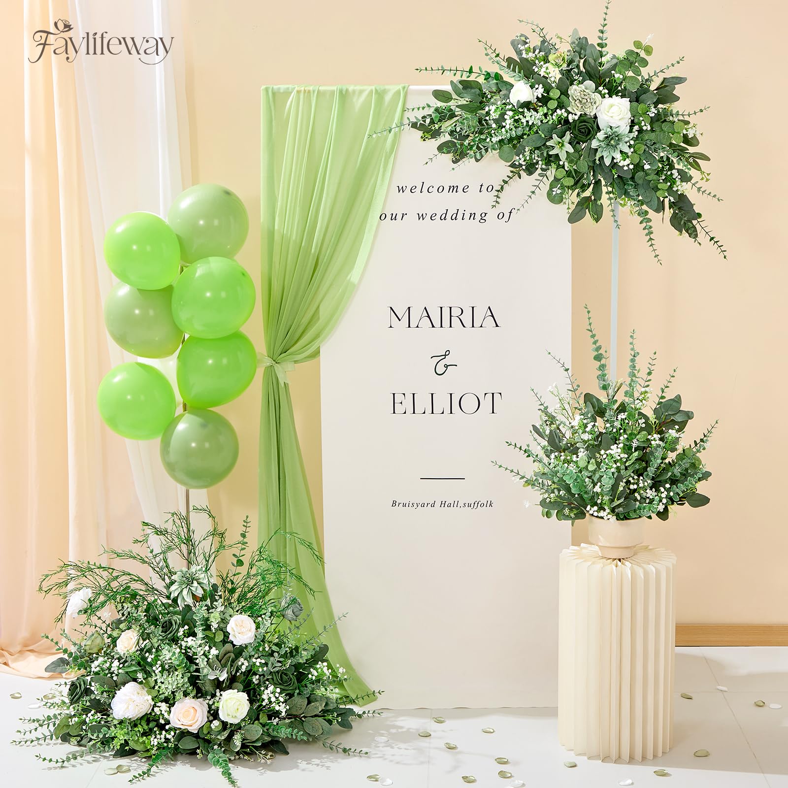 120 Pcs 4 Kinds Mixed Eucalyptus Greenery Stems, Baby Breath Flowers Artificial Bulk and Greenery Stems for DIY Bouquets Wedding Home Floral Decor