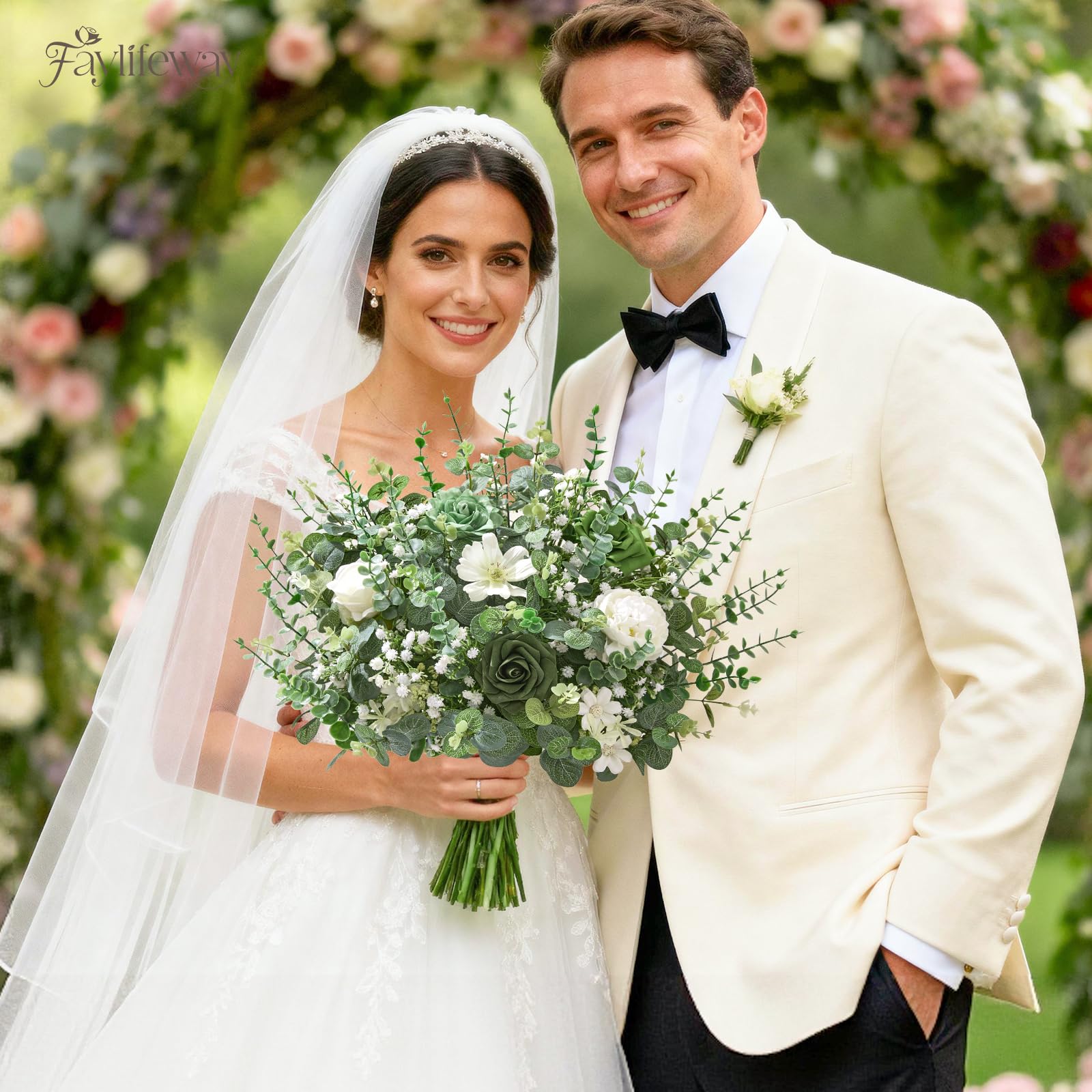 120 Pcs 4 Kinds Mixed Eucalyptus Greenery Stems, Baby Breath Flowers Artificial Bulk and Greenery Stems for DIY Bouquets Wedding Home Floral Decor
