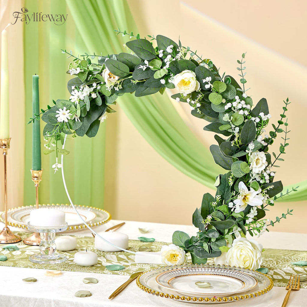 120 Pcs 4 Kinds Mixed Eucalyptus Greenery Stems, Baby Breath Flowers Artificial Bulk and Greenery Stems for DIY Bouquets Wedding Home Floral Decor