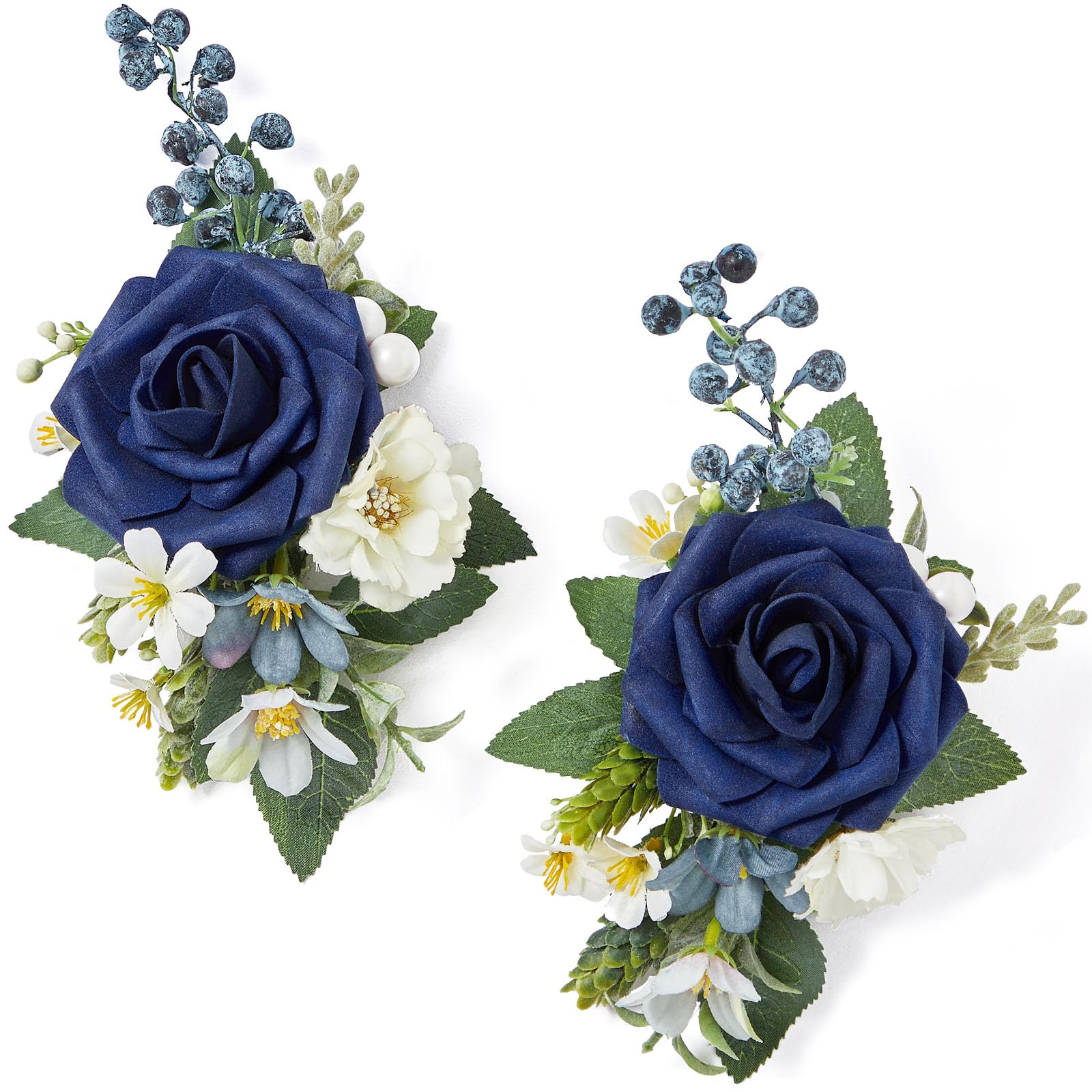 Serwalin 6Pcs Red Wrist Corsage for Wedding, Artificial Silk Rose Flower Wrist Corsage Wristlet for Prom Homecoming Party Accessories for Bride Bridesmaids, Mother of Bride and Groom