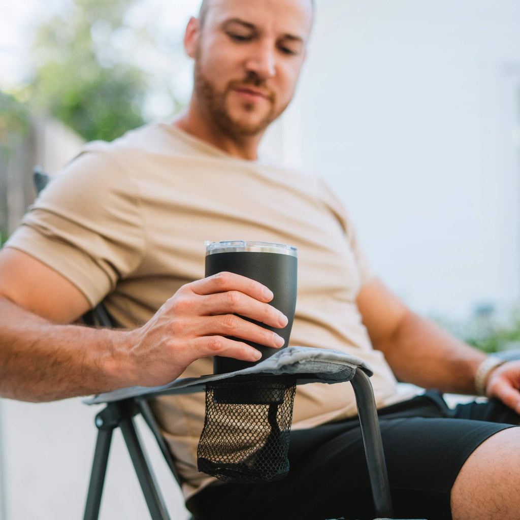Micro-Folding Comfort Quad Chair - Choice 989 - Pico Compact Folding Camp Chair with Carry Bag Detail