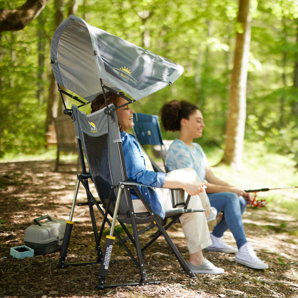 Heavy-Duty Freestyle SunShade Rocker - Choice 550 - Heavy-Duty Kickback Rocker with Beverage Holder Detail