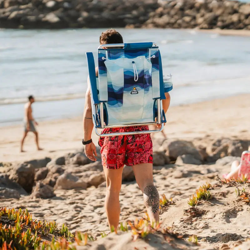 Rust-Resistant Aluminum Backpack Beach Chair - Choice 709 - Portable Heavy-Duty Low Boy Chair for Ocean Side Detail