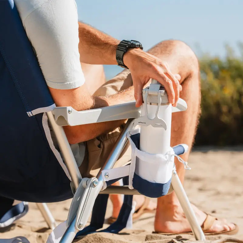Rust-Resistant Aluminum Backpack Beach Chair - Choice 709 - Portable Heavy-Duty Low Boy Chair for Ocean Side Detail