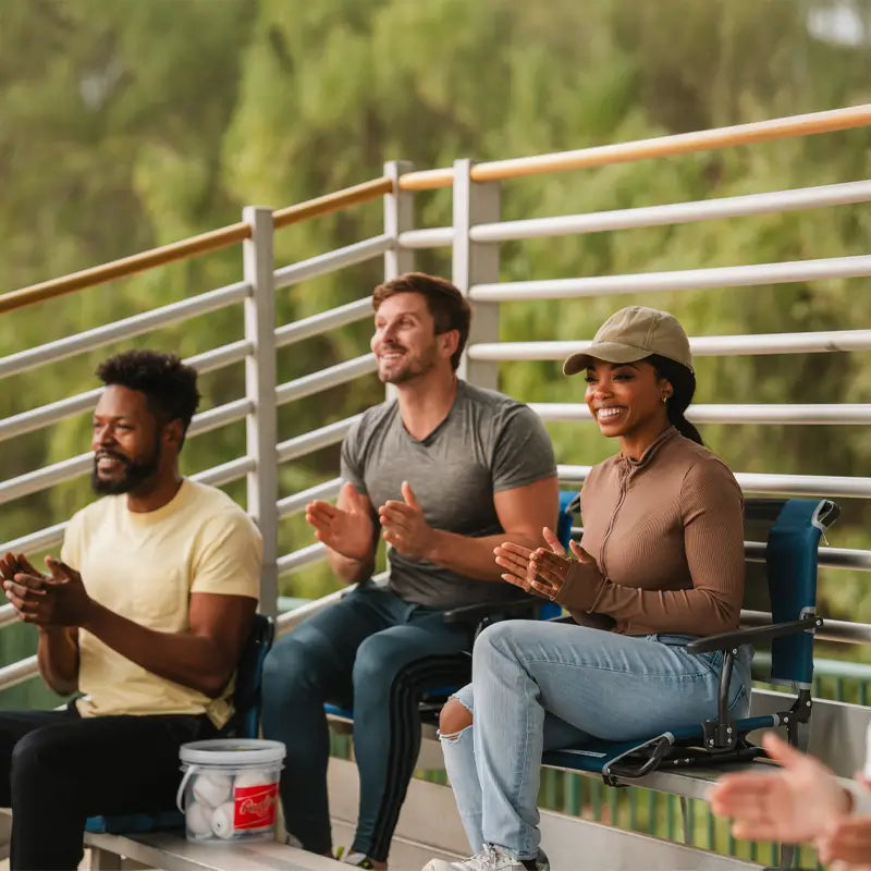 Ultra-Lightweight Big Comfort Stadium Chair with Armrests - Choice 465 - Bleacher-Friendly Stadium Chair with Back Support Detail