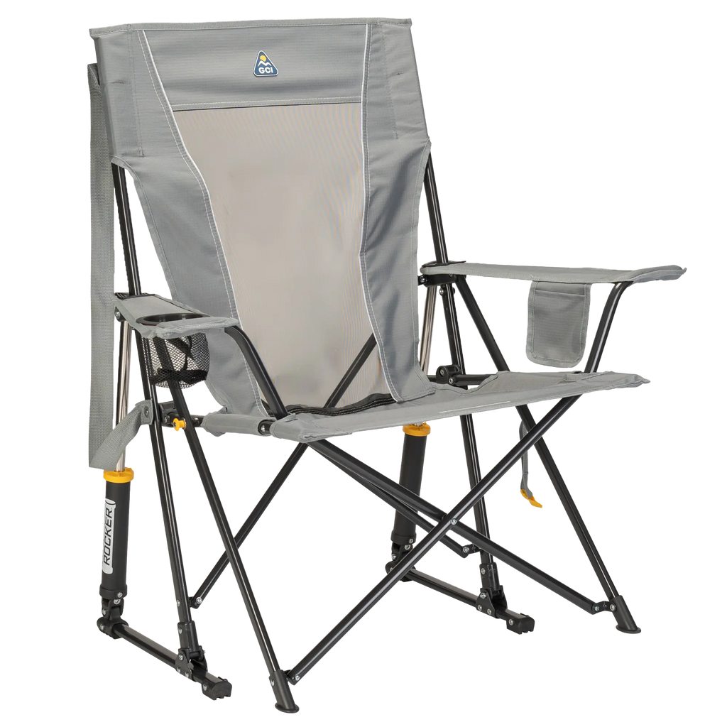 Premium All-Weather Comfort Pro Rocker - Choice 375 - RoadTrip Rocker Smooth Motion Camp Chair - Mercury Gray