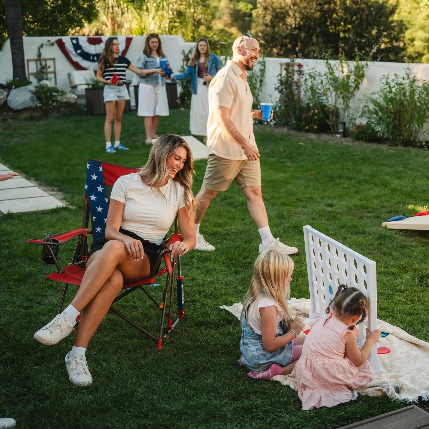 Premium All-Weather Comfort Pro Rocker - USA Anniversary Deluxe - Choice 424 - Patented Spring-Action Rocking Chair for Camping Detail