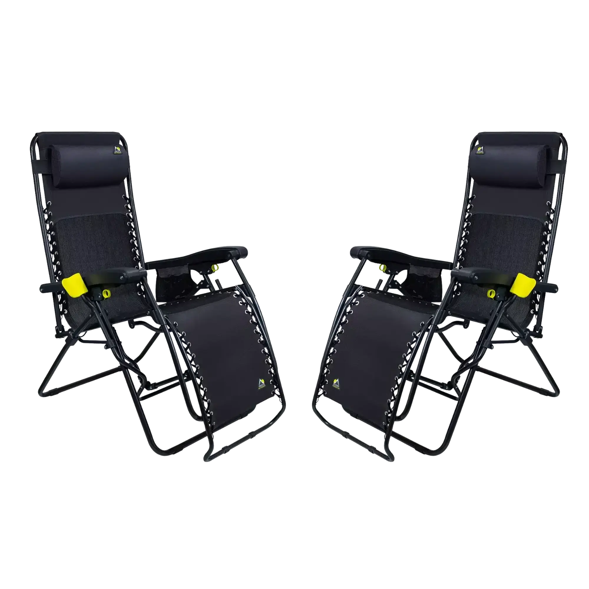 Rust-Resistant Aluminum Freeform Zero Gravity Lounger Bundle - Choice 507 - Portable Heavy-Duty Low Boy Chair for Ocean Side - Black