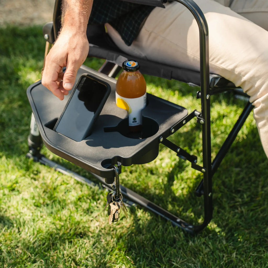 Premium All-Weather Freestyle Rocker XL with Side Table - Choice 836 - Heavy-Duty Kickback Rocker with Beverage Holder Detail