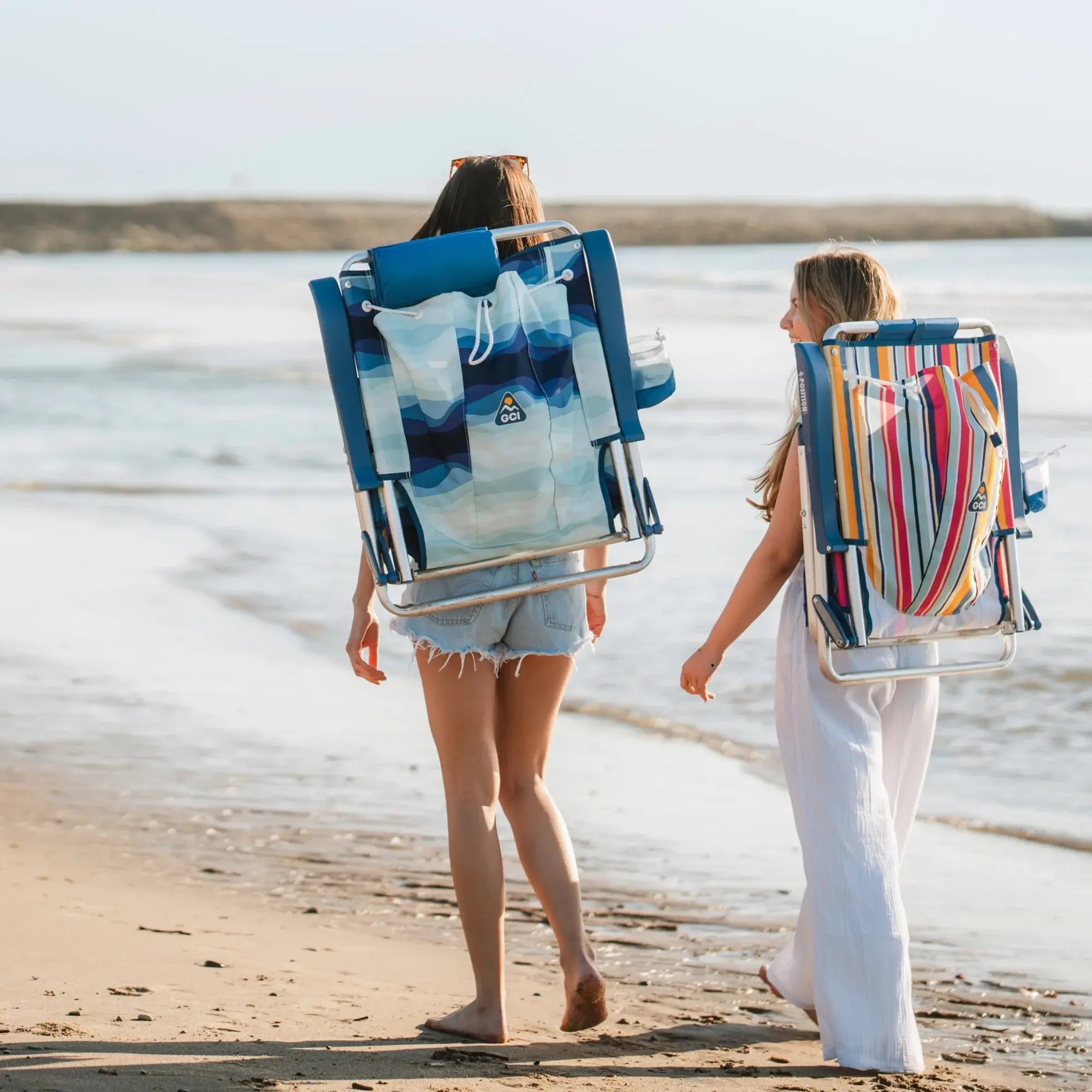 Rust-Resistant Aluminum Backpack Beach Chair - Choice 709 - Portable Heavy-Duty Low Boy Chair for Ocean Side Detail