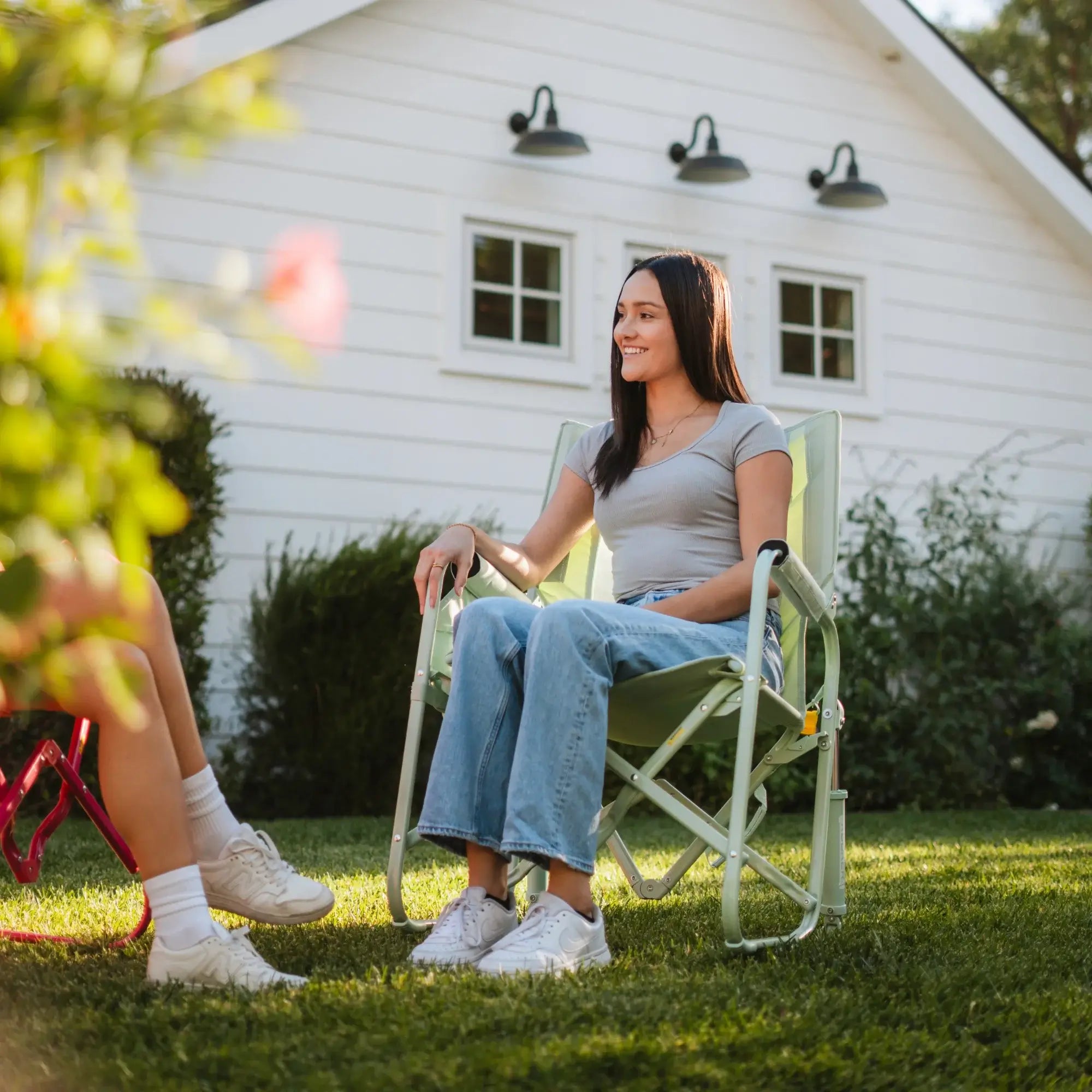 Smooth Motion Stowaway Rocker - Choice 794 - Patented Spring-Action Rocking Chair for Camping Detail