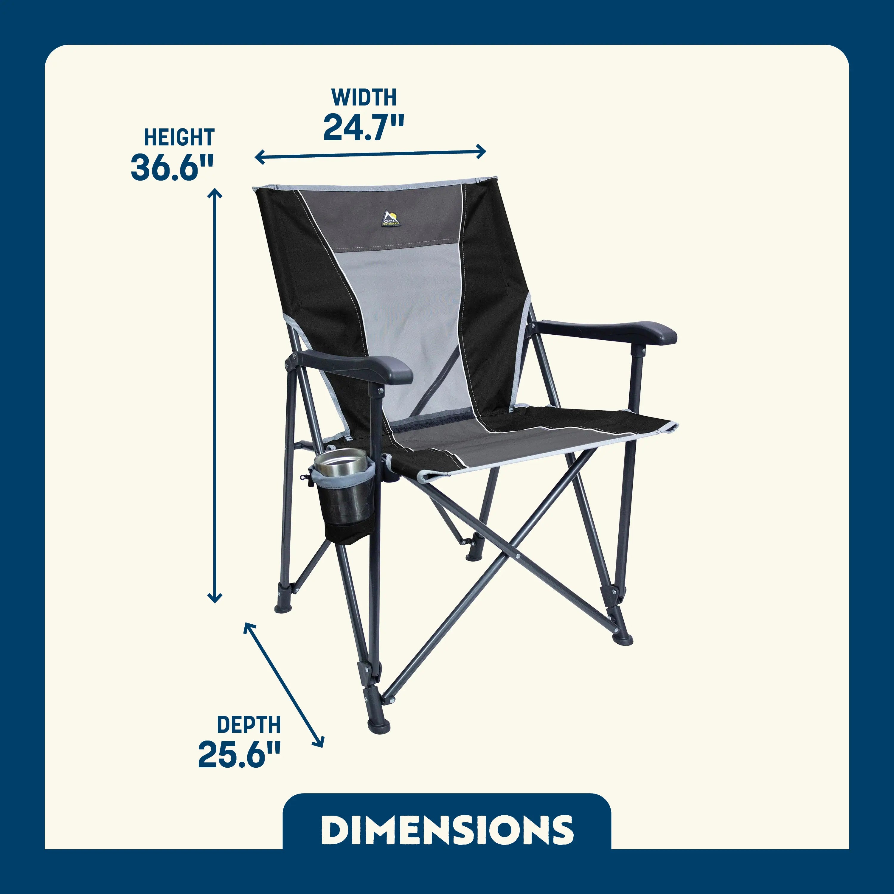 Space-Saving Pico Eazy Chair - Choice 976 - Premium Slim-Fold Compact Chair with Messenger Bag Detail