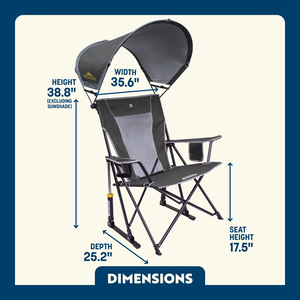 Heavy-Duty Freestyle SunShade Rocker - Choice 550 - Heavy-Duty Kickback Rocker with Beverage Holder Detail