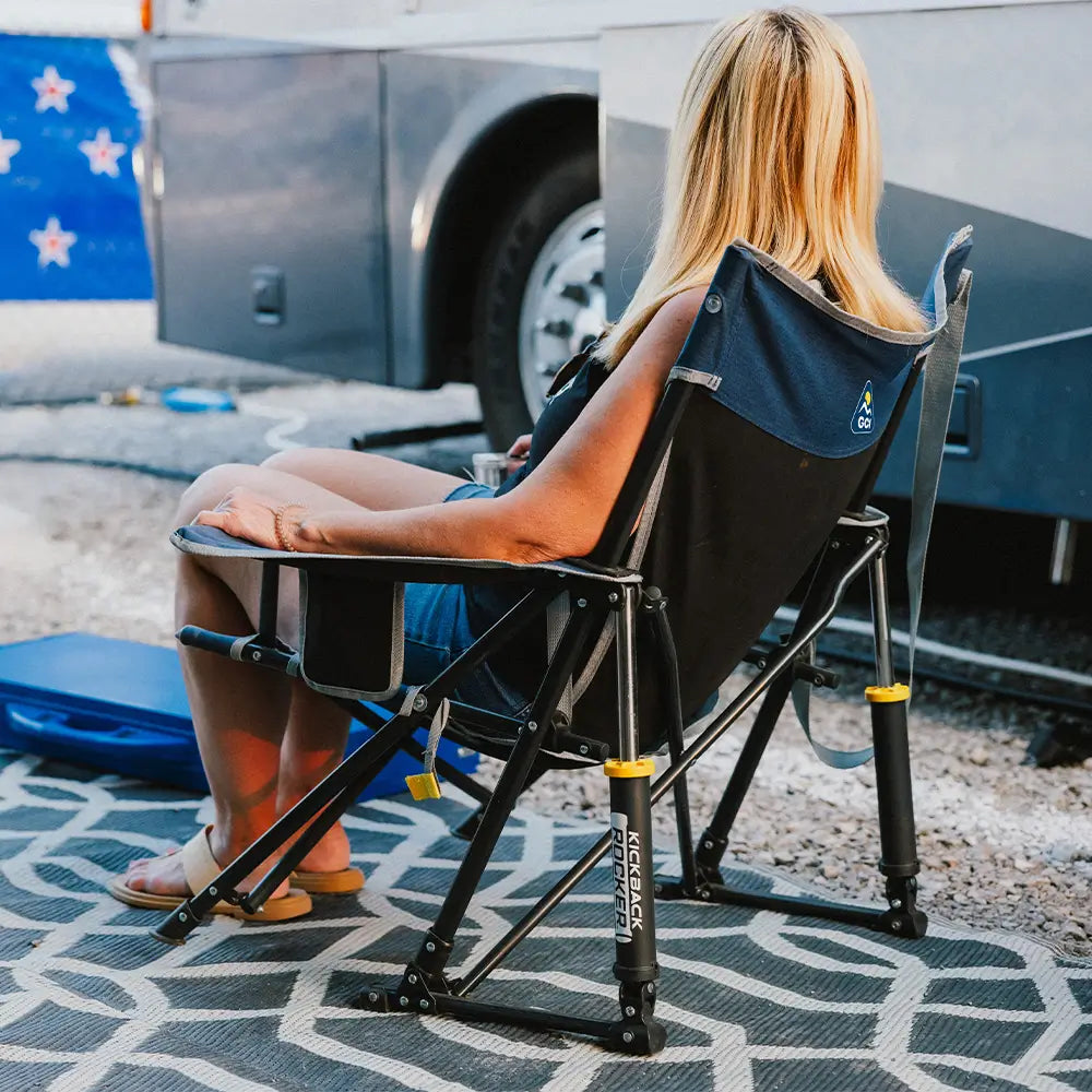 Smooth Motion Kickback Rocker - Choice 345 - Freestyle Rocker Portable Outdoor Folding Chair Detail
