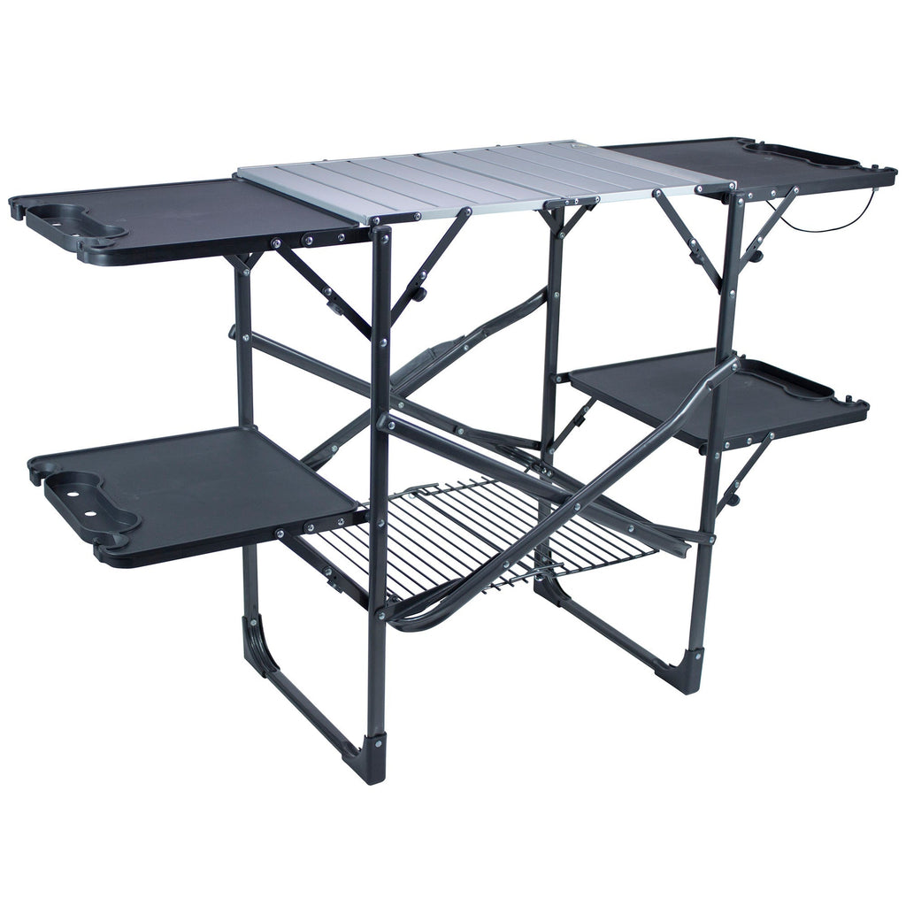 Heat-Resistant Tool Slim-Fold Cook Station - Choice 575 - Portable Compact BBQ Grilling Tool Set - Default Title
