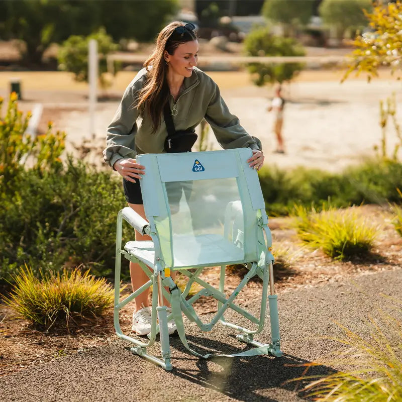 Smooth Motion Stowaway Rocker - Choice 794 - Patented Spring-Action Rocking Chair for Camping Detail