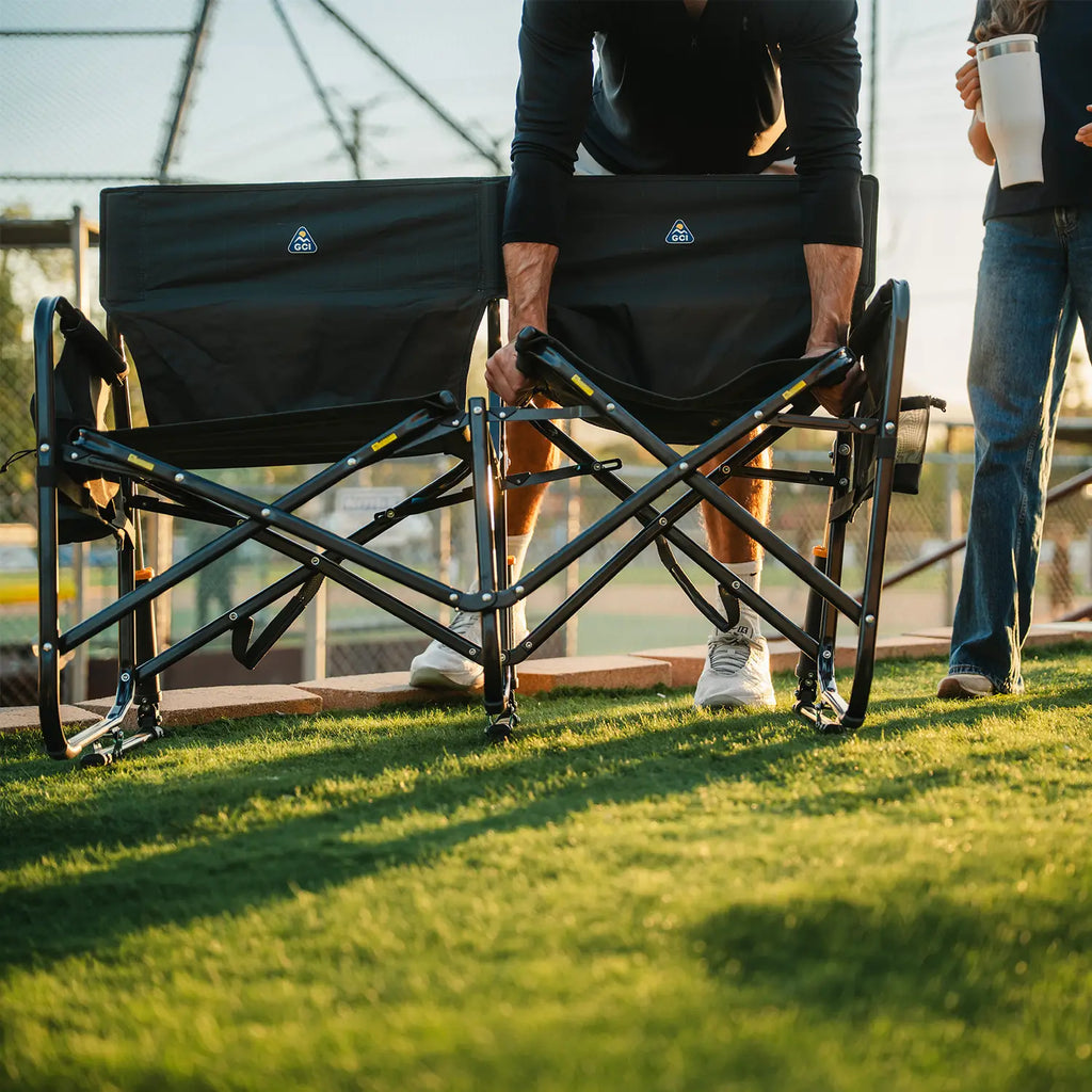 Luxury Camp Tandem Rocker - Choice 227 - Patented Spring-Action Rocking Chair for Camping Detail