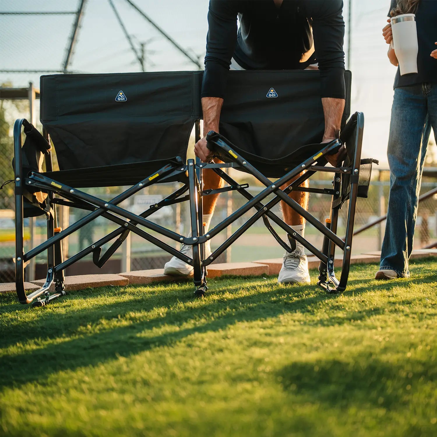 Luxury Camp Tandem Rocker - Choice 227 - Patented Spring-Action Rocking Chair for Camping Detail