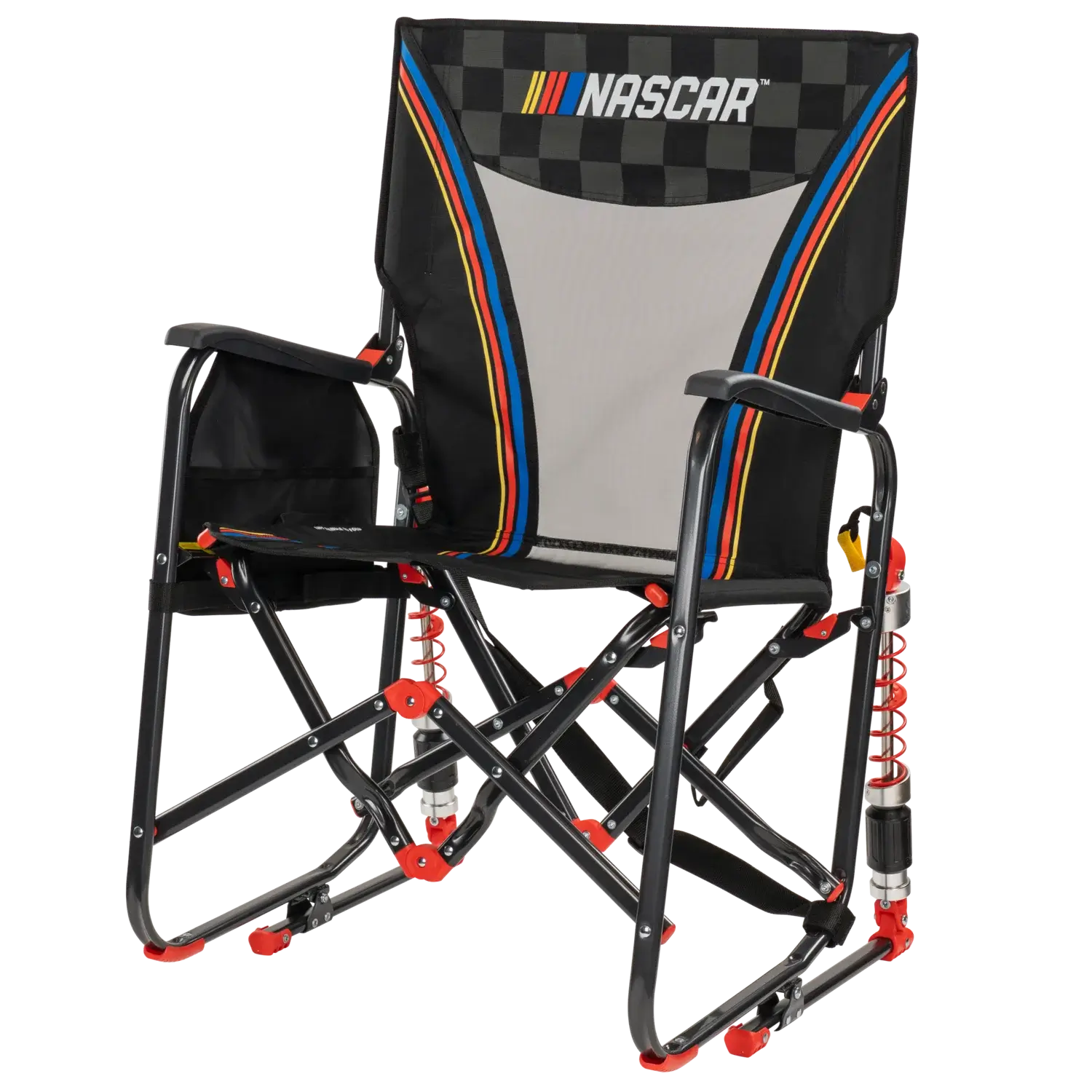 Smooth Motion Adjustable Rocker - NASCAR - Choice 899 - Heavy-Duty Kickback Rocker with Beverage Holder Detail