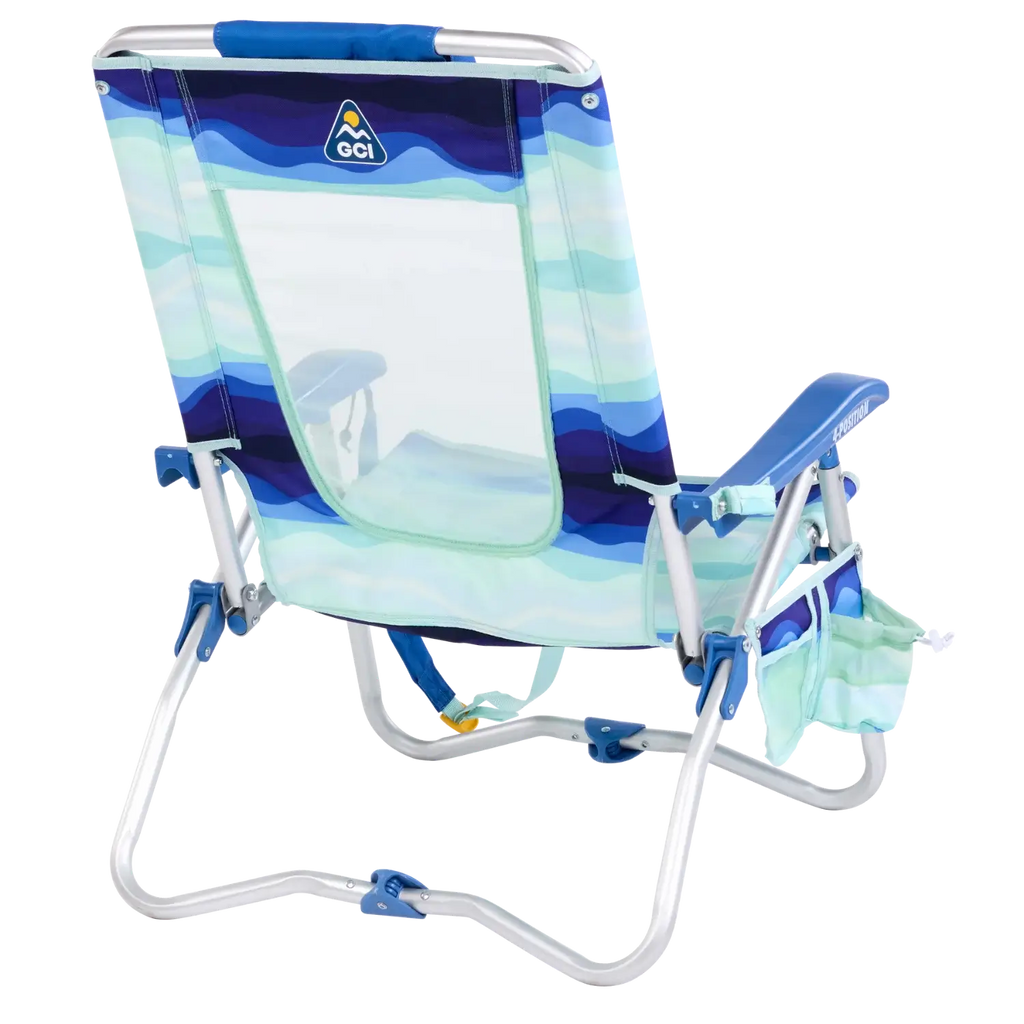 Rust-Resistant Aluminum Bi-Fold Beach Chair - Choice 601 - Multi-Position Outdoor Beach Chair with Pillow Detail