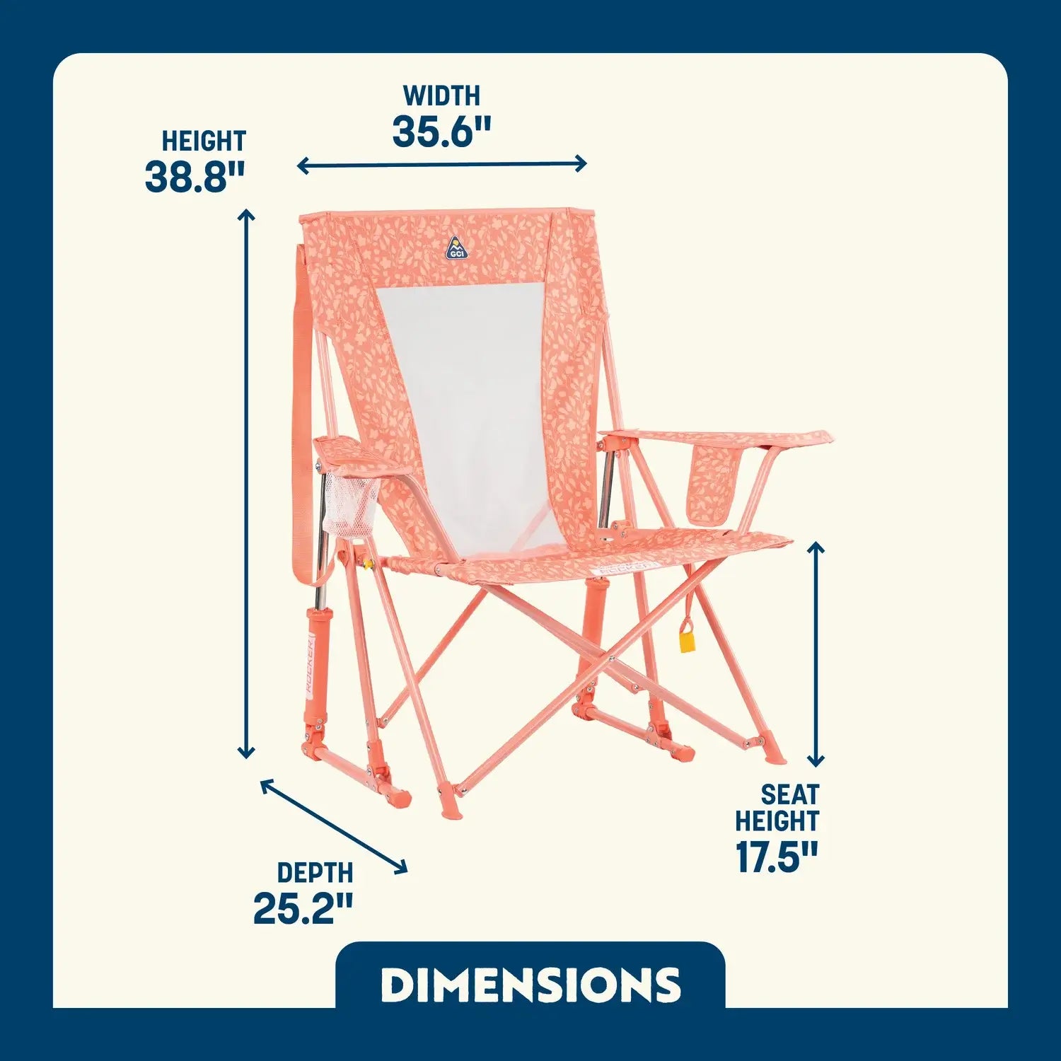 Premium All-Weather Comfort Pro Rocker - Choice 375 - RoadTrip Rocker Smooth Motion Camp Chair Detail