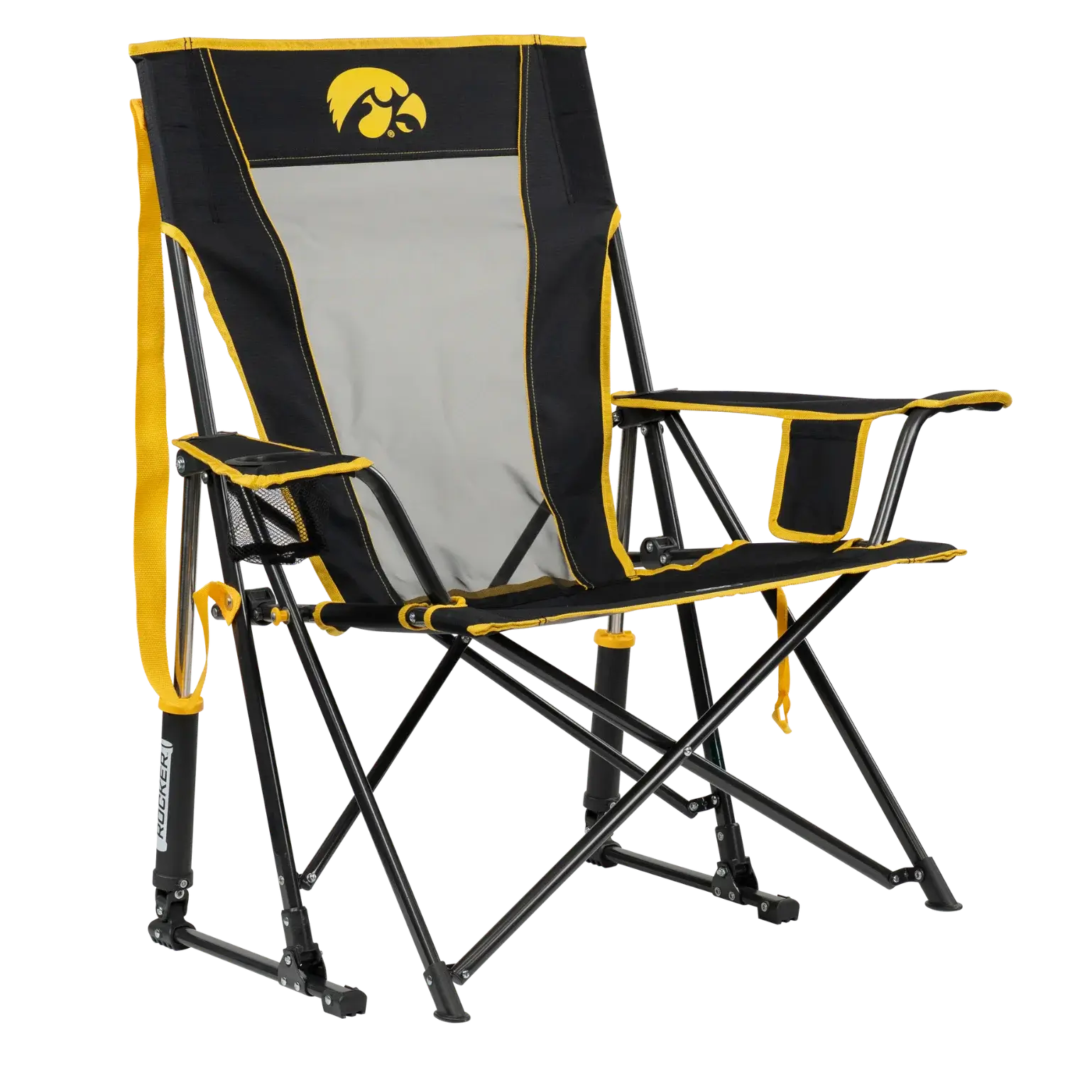Heavy-Duty Freestyle College Comfort Pro Rocker - Iowa Hawkeyes - Choice 249 - Freestyle Rocker Portable Outdoor Folding Chair - Default Title