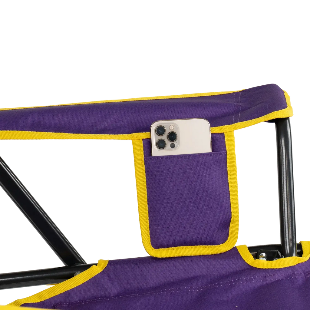 Premium All-Weather College Comfort Pro Rocker - LSU Tigers - Choice 880 - Freestyle Rocker Portable Outdoor Folding Chair Detail