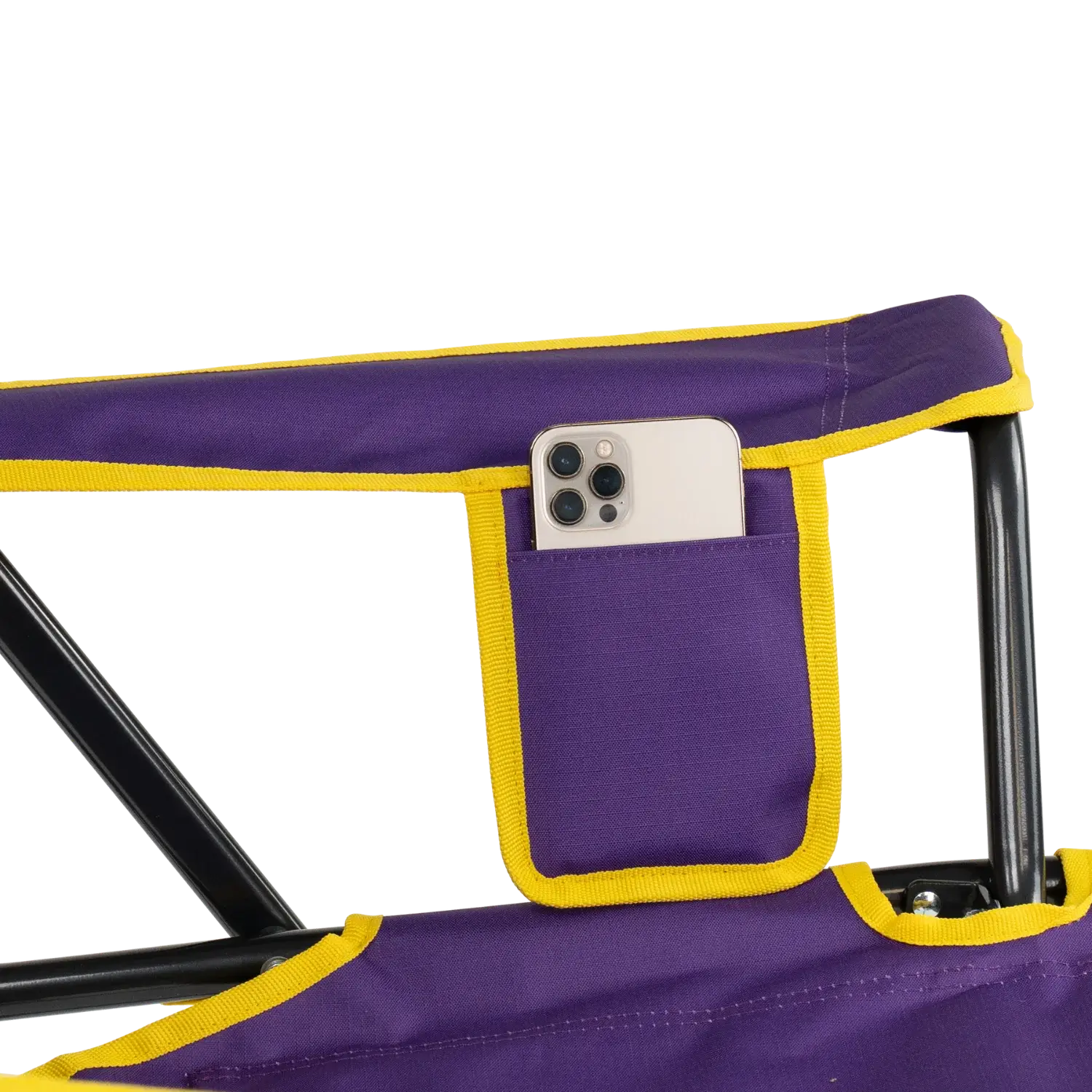 Premium All-Weather College Comfort Pro Rocker - LSU Tigers - Choice 880 - Freestyle Rocker Portable Outdoor Folding Chair Detail