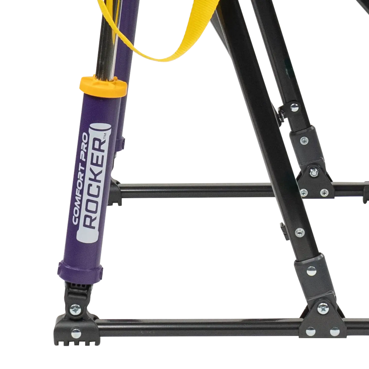 Premium All-Weather College Comfort Pro Rocker - LSU Tigers - Choice 880 - Freestyle Rocker Portable Outdoor Folding Chair Detail