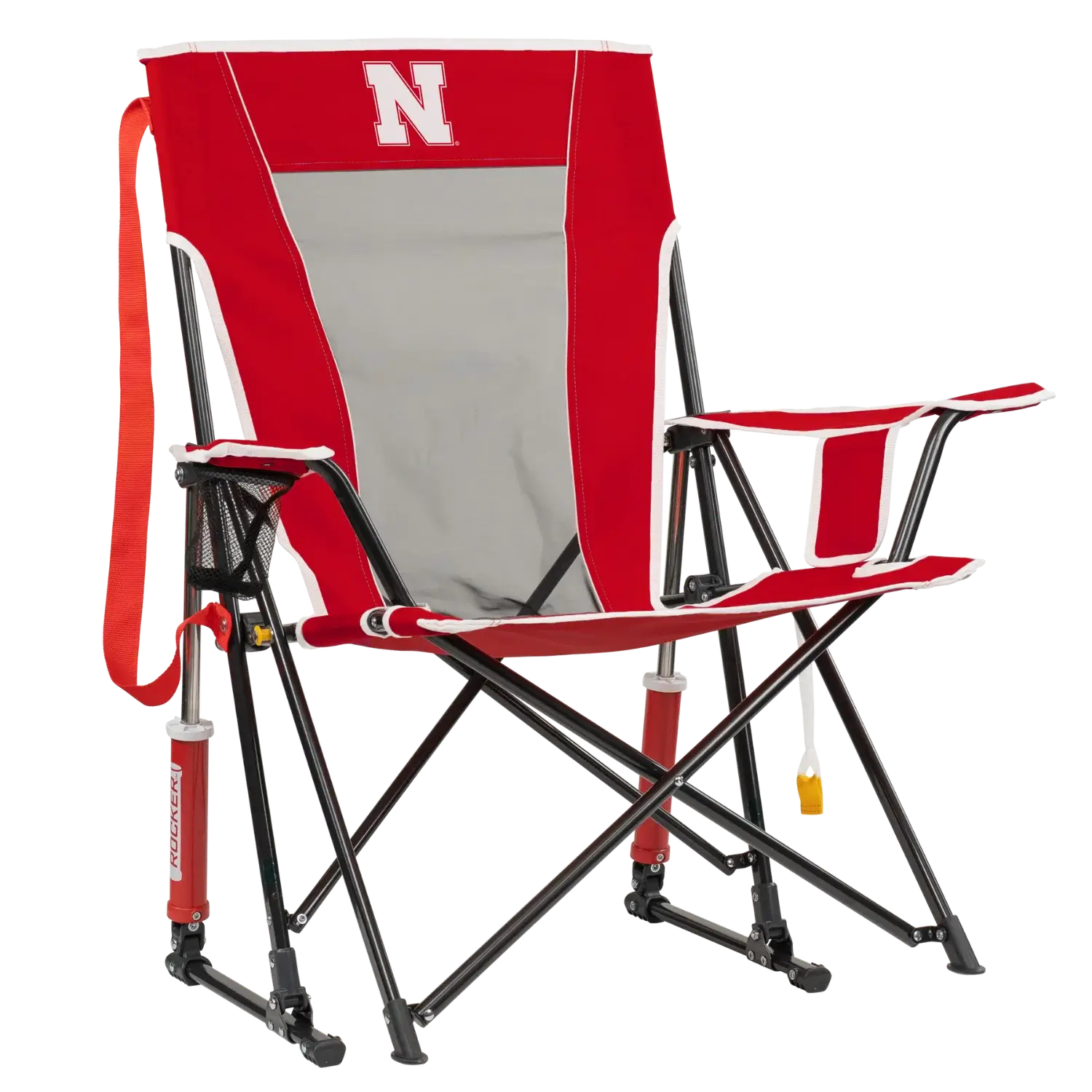 Patented Spring-Action College Comfort Pro Rocker - Nebraska Cornhuskers - Choice 161 - Freestyle Rocker Portable Outdoor Folding Chair - Default Title