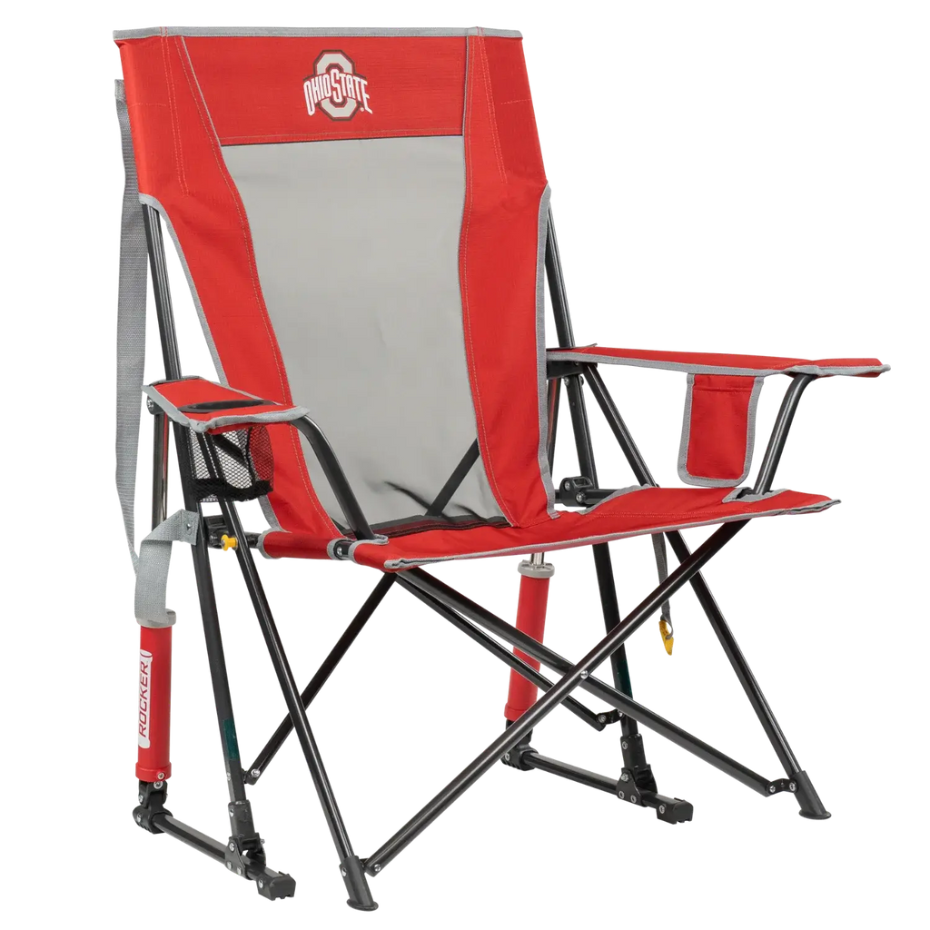 Luxury Camp College Comfort Pro Rocker - Ohio State Buckeyes - Choice 676 - Freestyle Rocker Portable Outdoor Folding Chair - Default Title