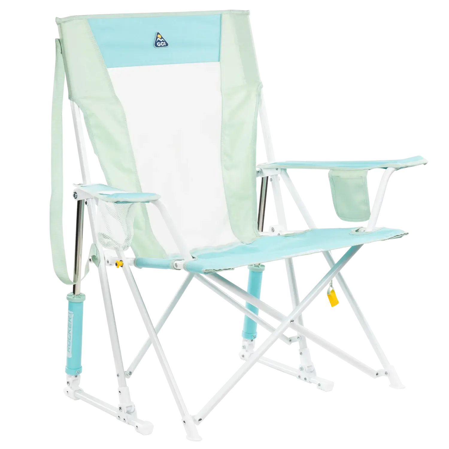 Premium All-Weather Comfort Pro Rocker - Choice 375 - RoadTrip Rocker Smooth Motion Camp Chair - Pastel Green