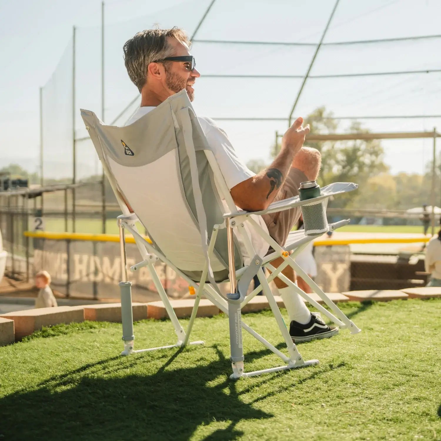 Patented Spring-Action Comfort Pro Rocker XL - Choice 107 - Freestyle Rocker Portable Outdoor Folding Chair Detail