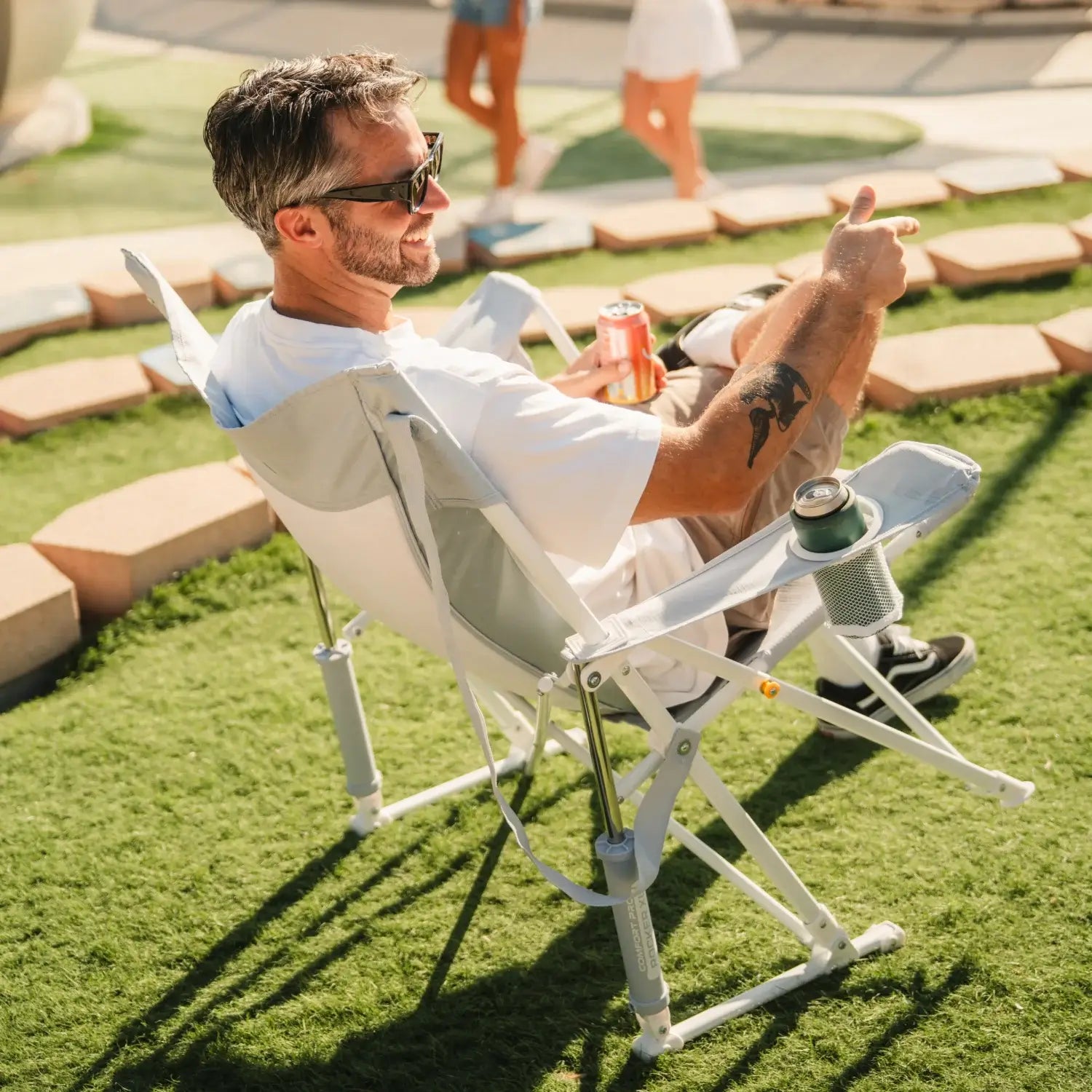 Patented Spring-Action Comfort Pro Rocker XL - Choice 107 - Freestyle Rocker Portable Outdoor Folding Chair Detail