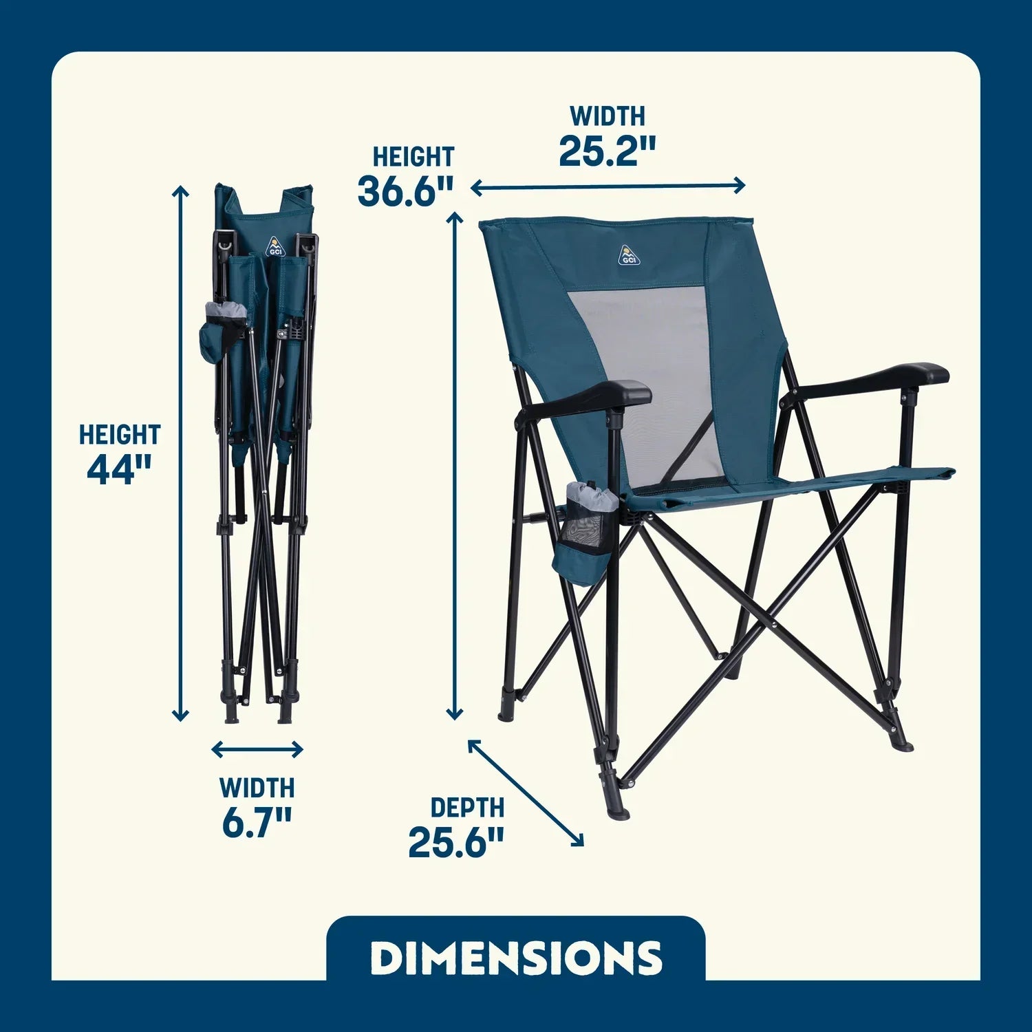 Space-Saving Pico Eazy Chair - Choice 976 - Premium Slim-Fold Compact Chair with Messenger Bag Detail
