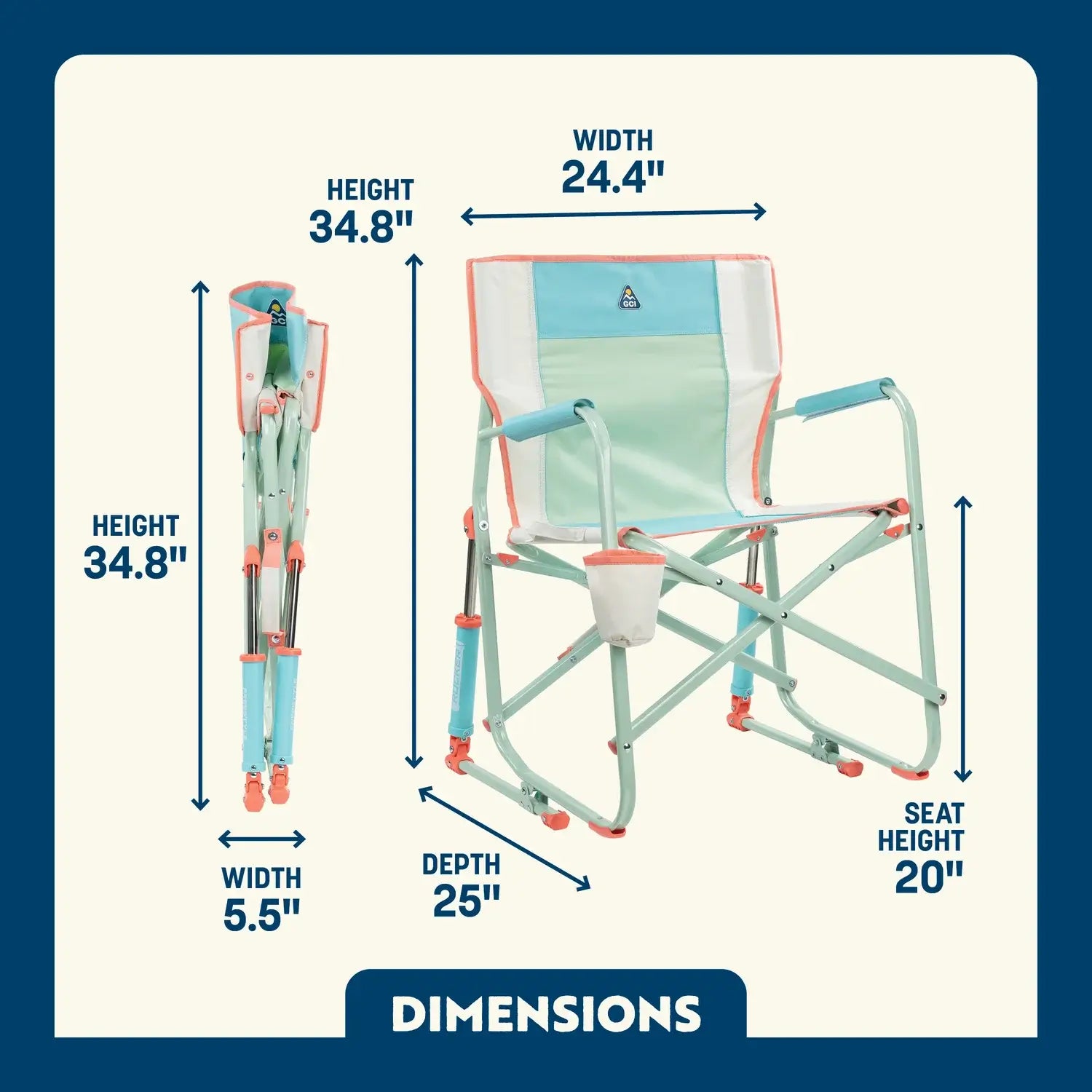Patented Spring-Action Freestyle Rocker - Choice 711 - Freestyle Rocker Portable Outdoor Folding Chair Detail