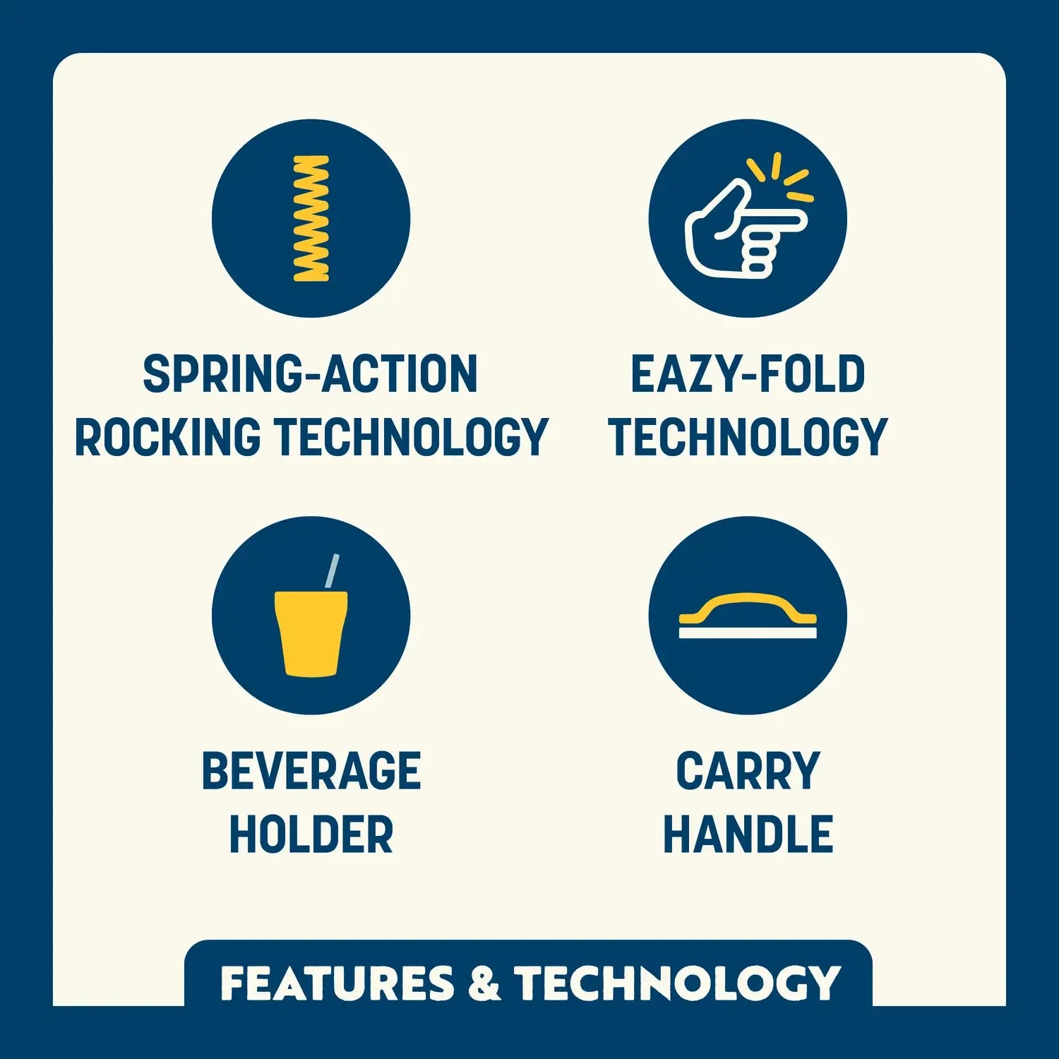 Patented Spring-Action Freestyle Rocker - Choice 711 - Freestyle Rocker Portable Outdoor Folding Chair Detail