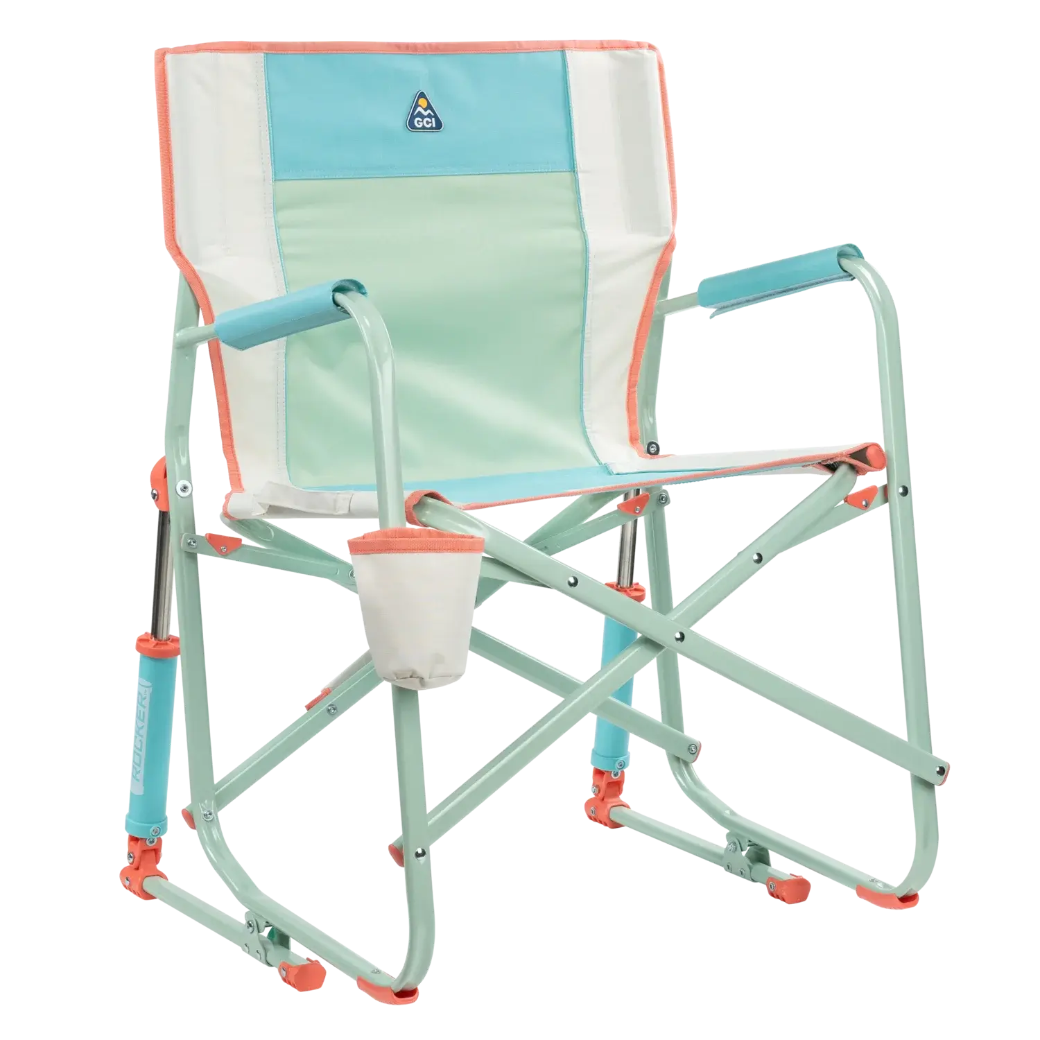 Patented Spring-Action Freestyle Rocker - Choice 711 - Freestyle Rocker Portable Outdoor Folding Chair - Ivory
