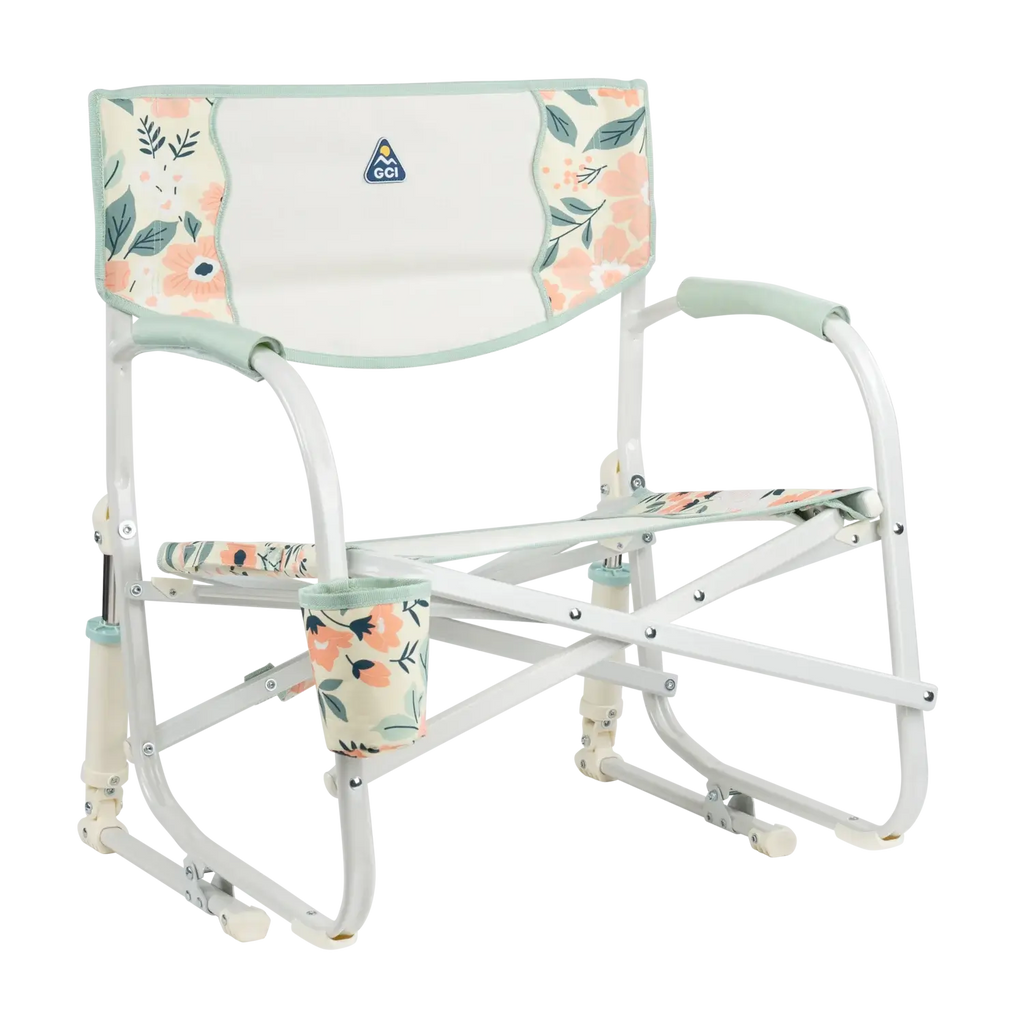 Luxury Camp Grab & Go Rocker - Choice 551 - RoadTrip Rocker Smooth Motion Camp Chair - Floral Bouquet