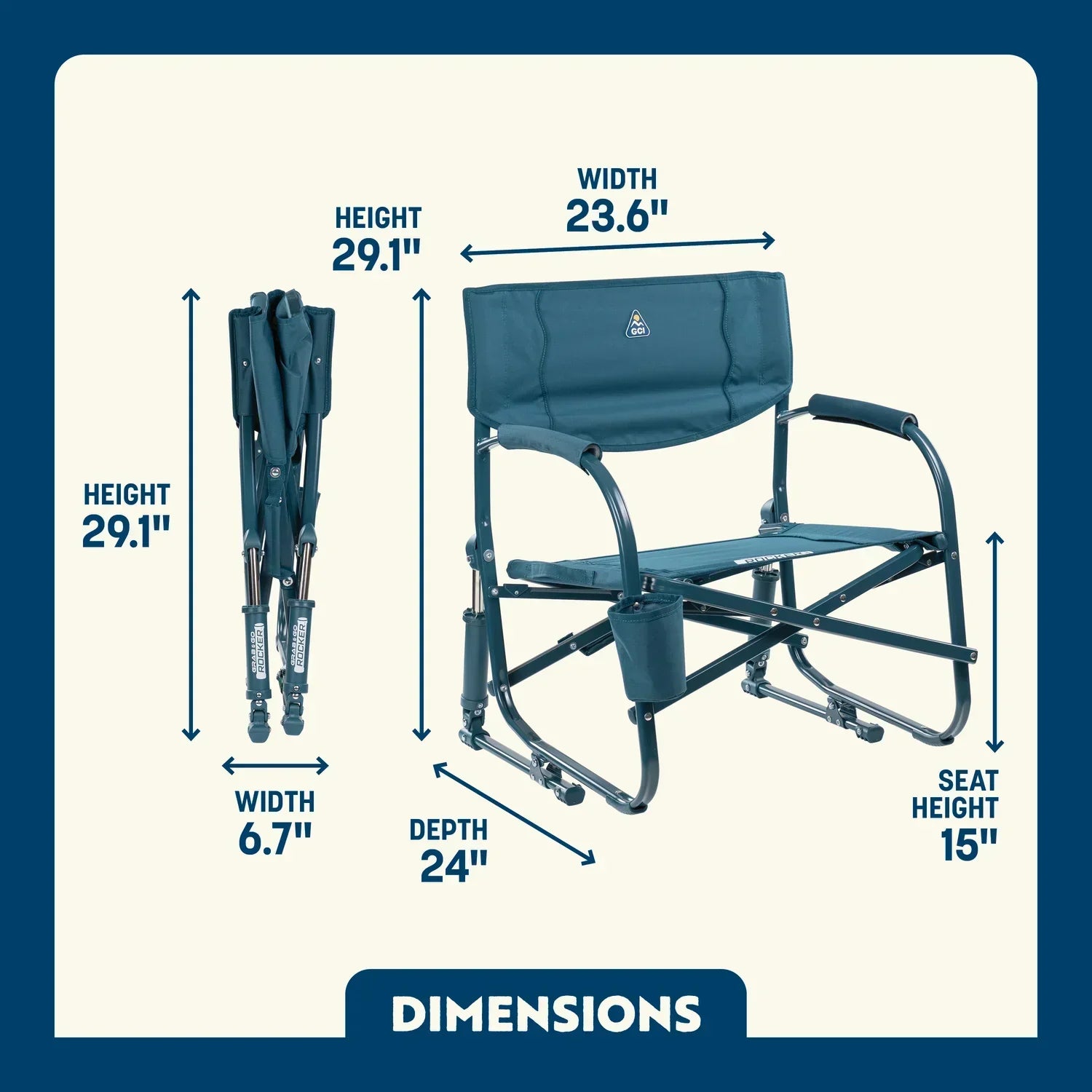 Luxury Camp Grab & Go Rocker - Choice 551 - RoadTrip Rocker Smooth Motion Camp Chair Detail